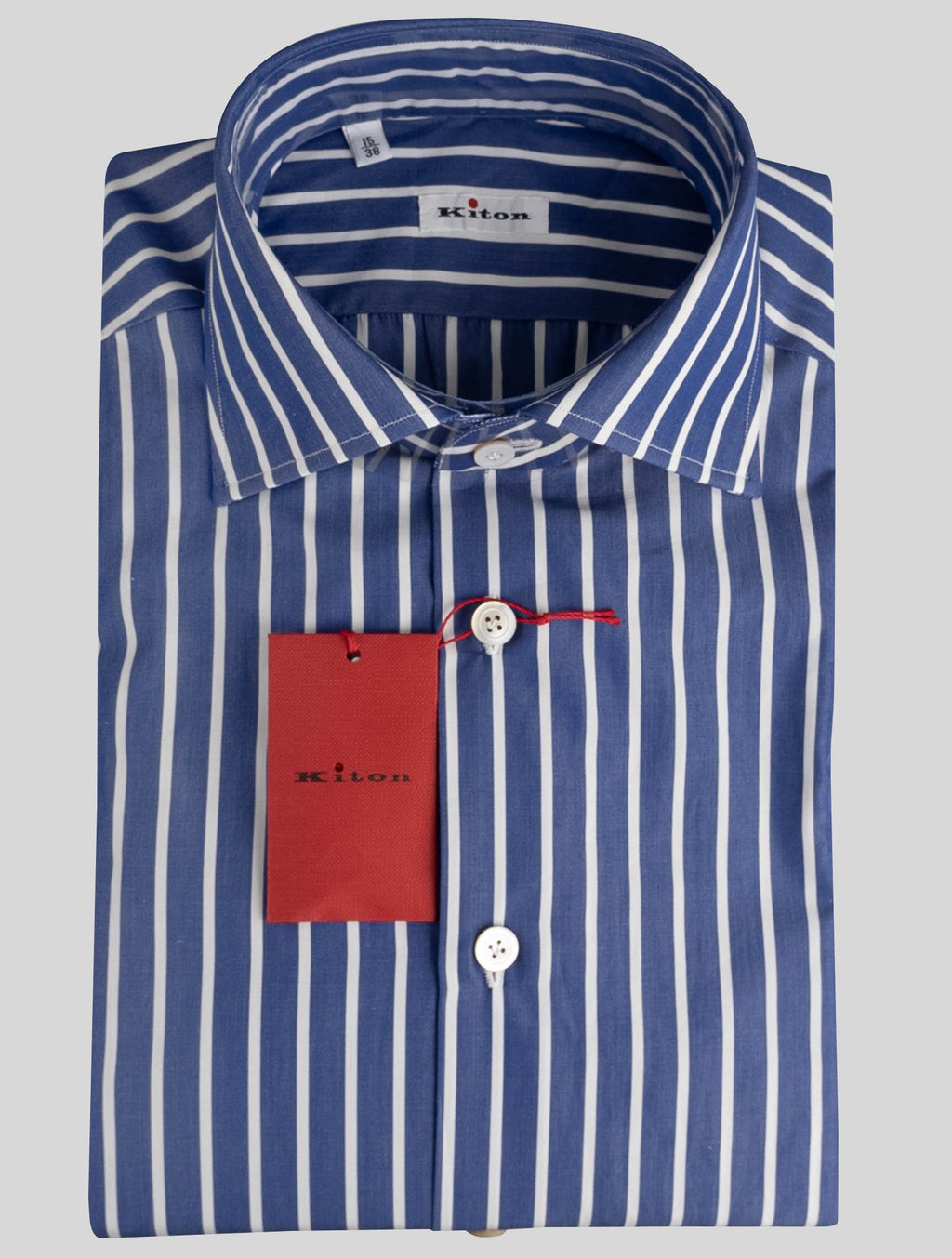 Kiton Kiton Blue White Cotton Shirt Blue / White 000