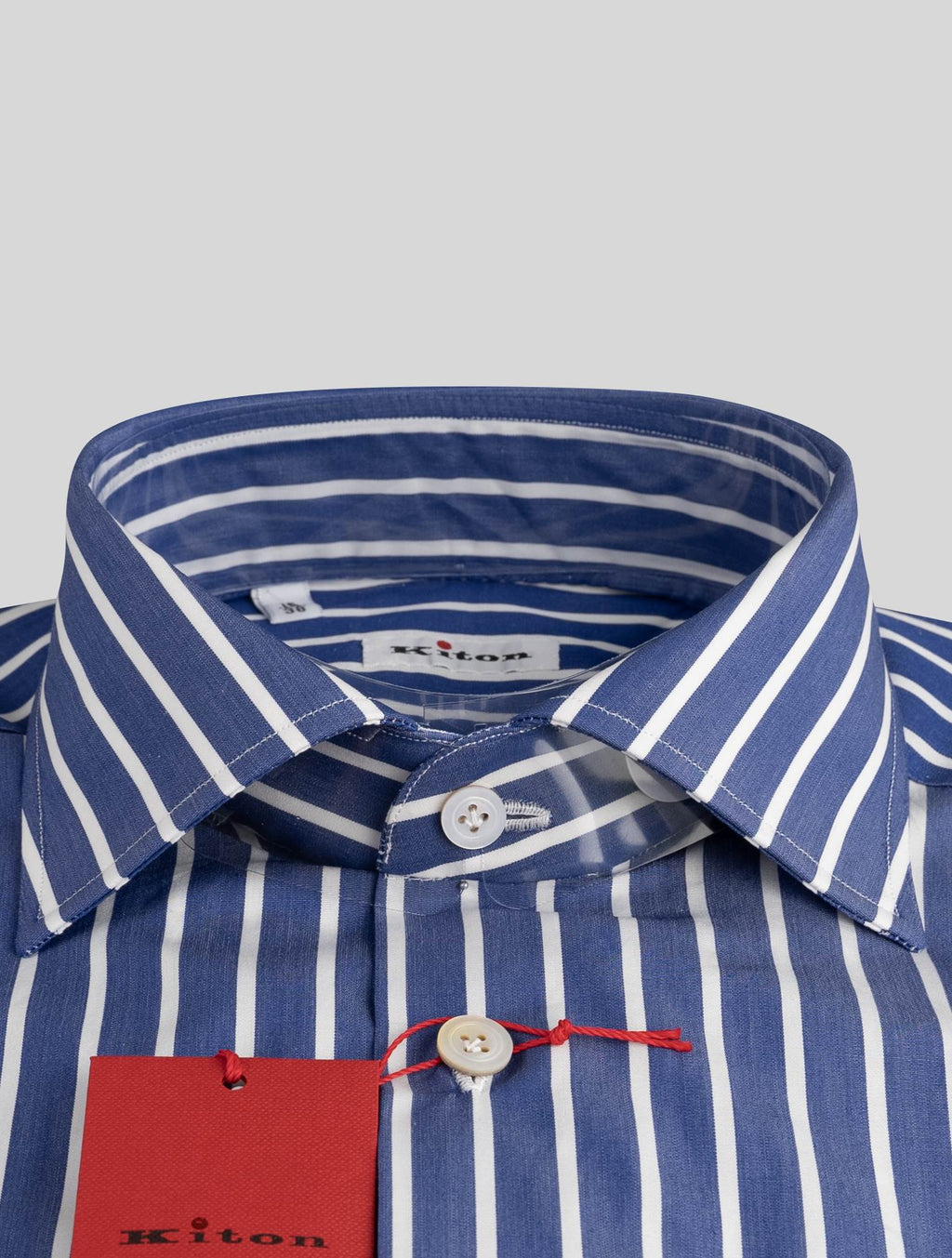 Kiton Kiton Blue White Cotton Shirt Blue / White 001