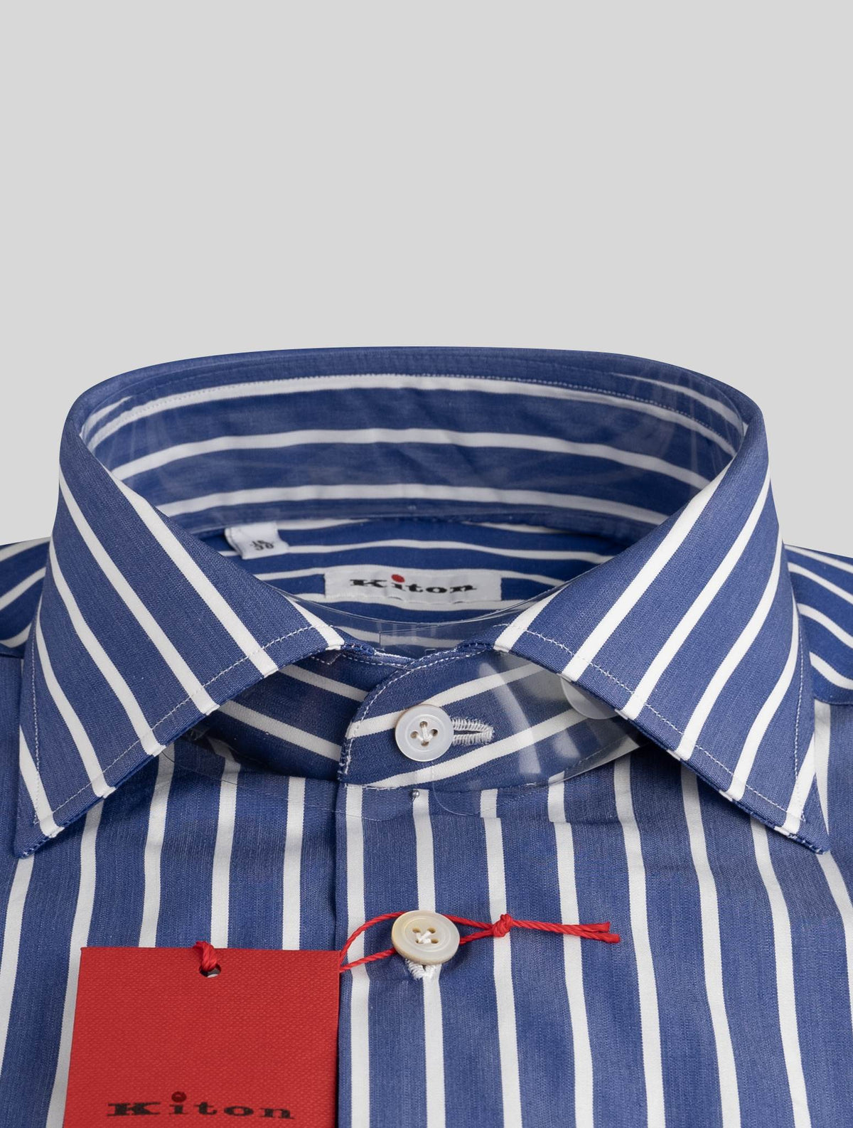 Kiton Kiton Blue White Cotton Shirt Blue / White 001
