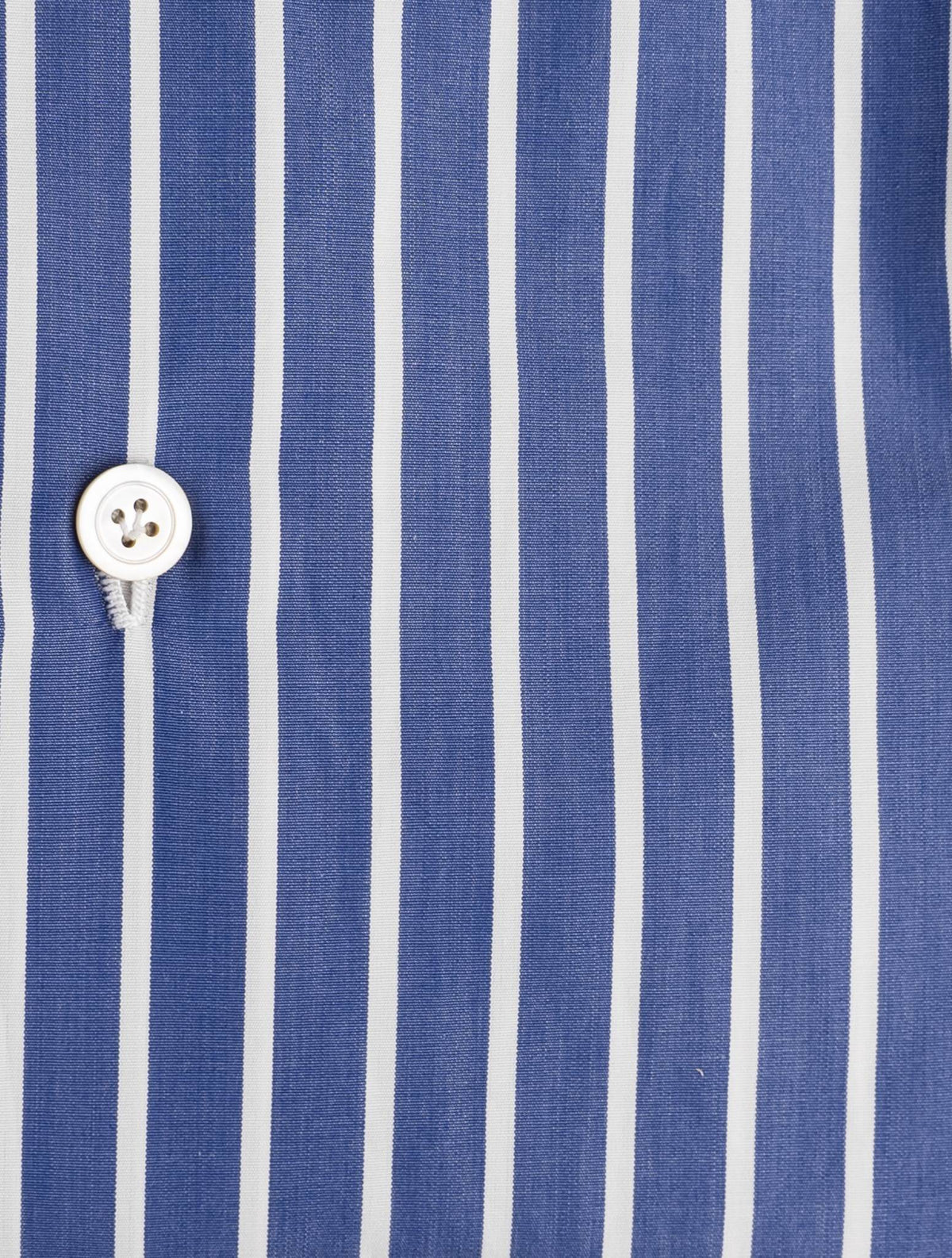 Kiton Blue White Cotton Shirt