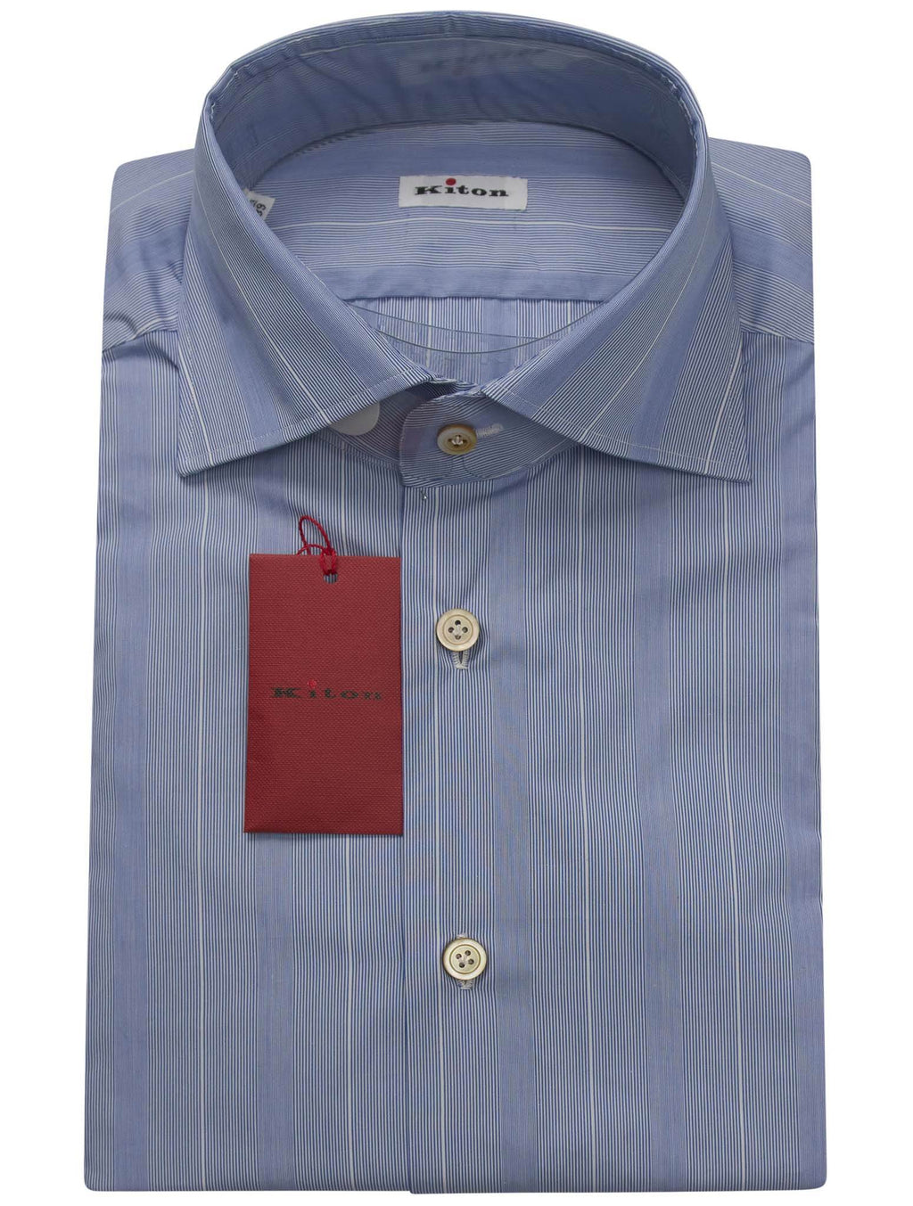 Kiton Kiton Blue White Cotton Shirt Blue / White 000
