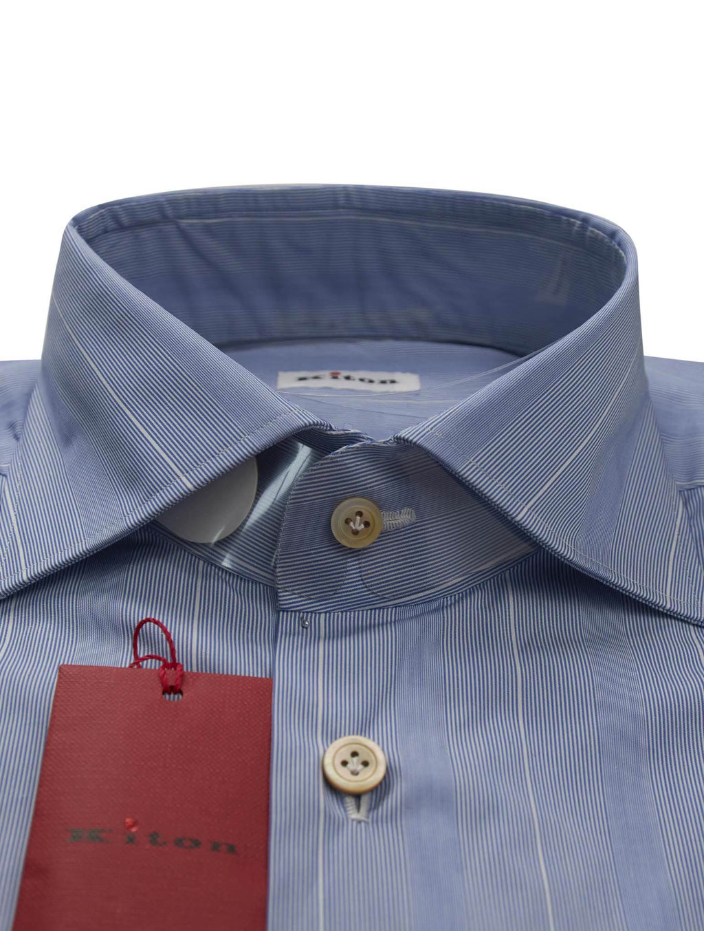Kiton Kiton Blue White Cotton Shirt Blue / White 001