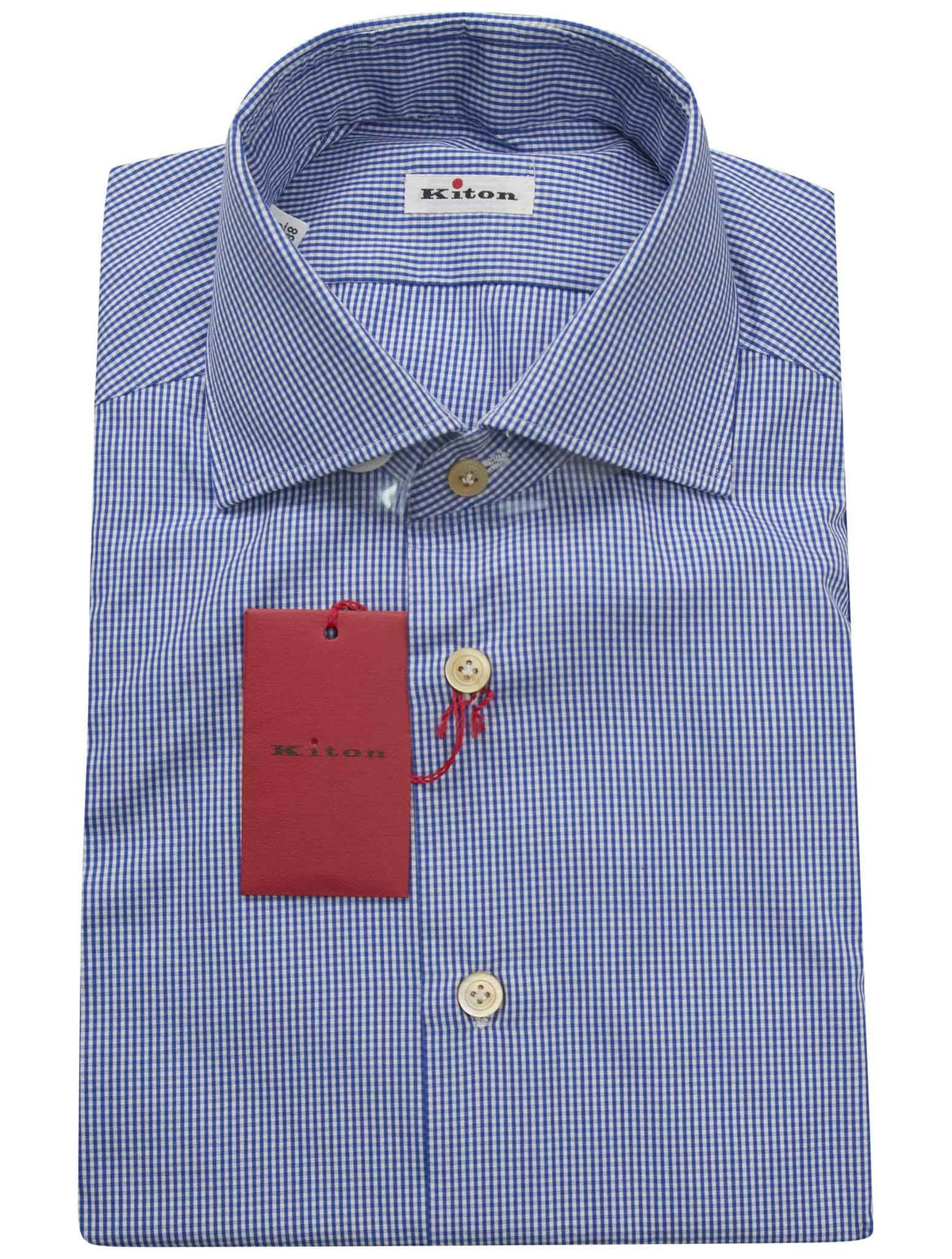 Kiton Kiton Blue White Cotton Shirt Blue / White 000