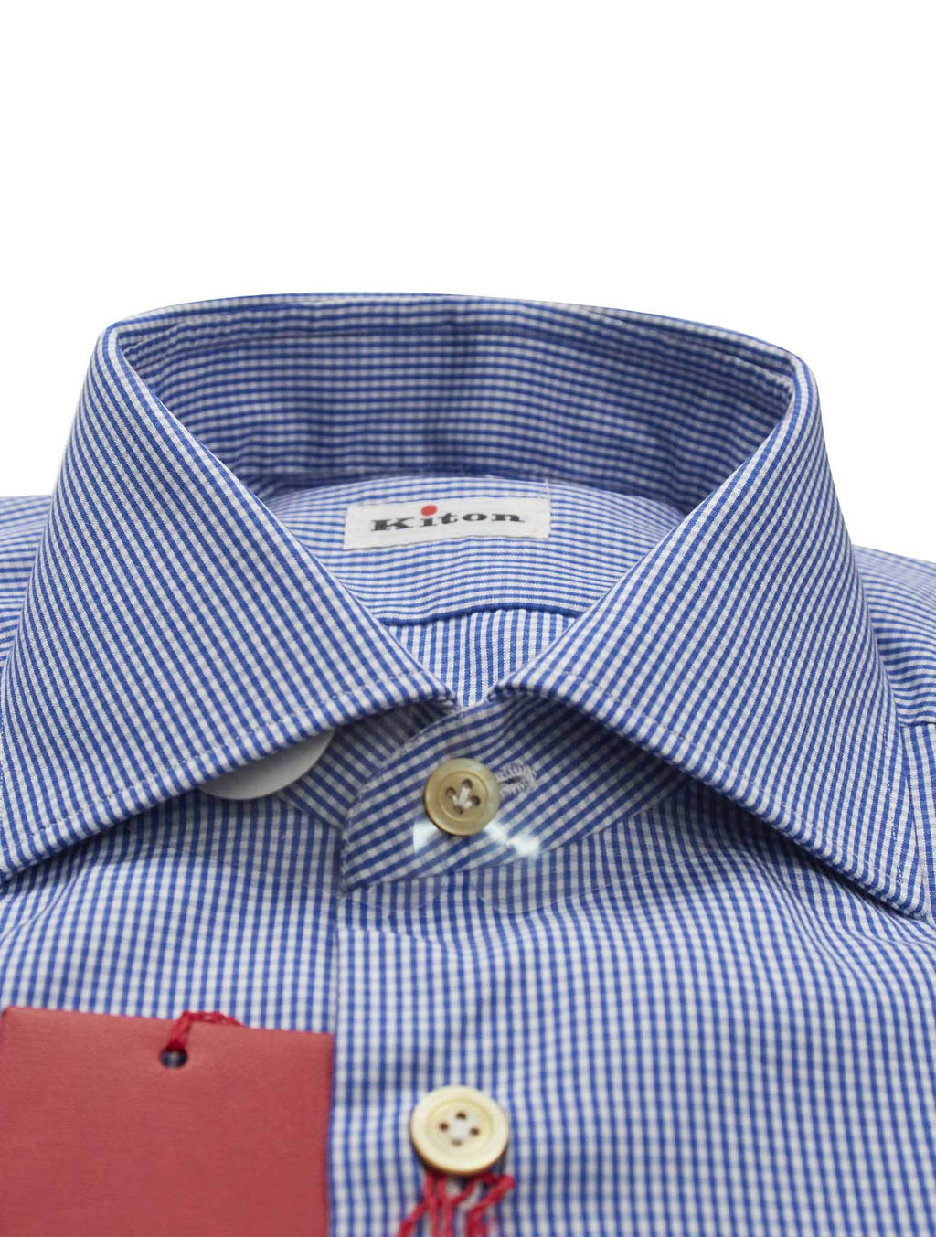 Kiton Kiton Blue White Cotton Shirt Blue / White 001