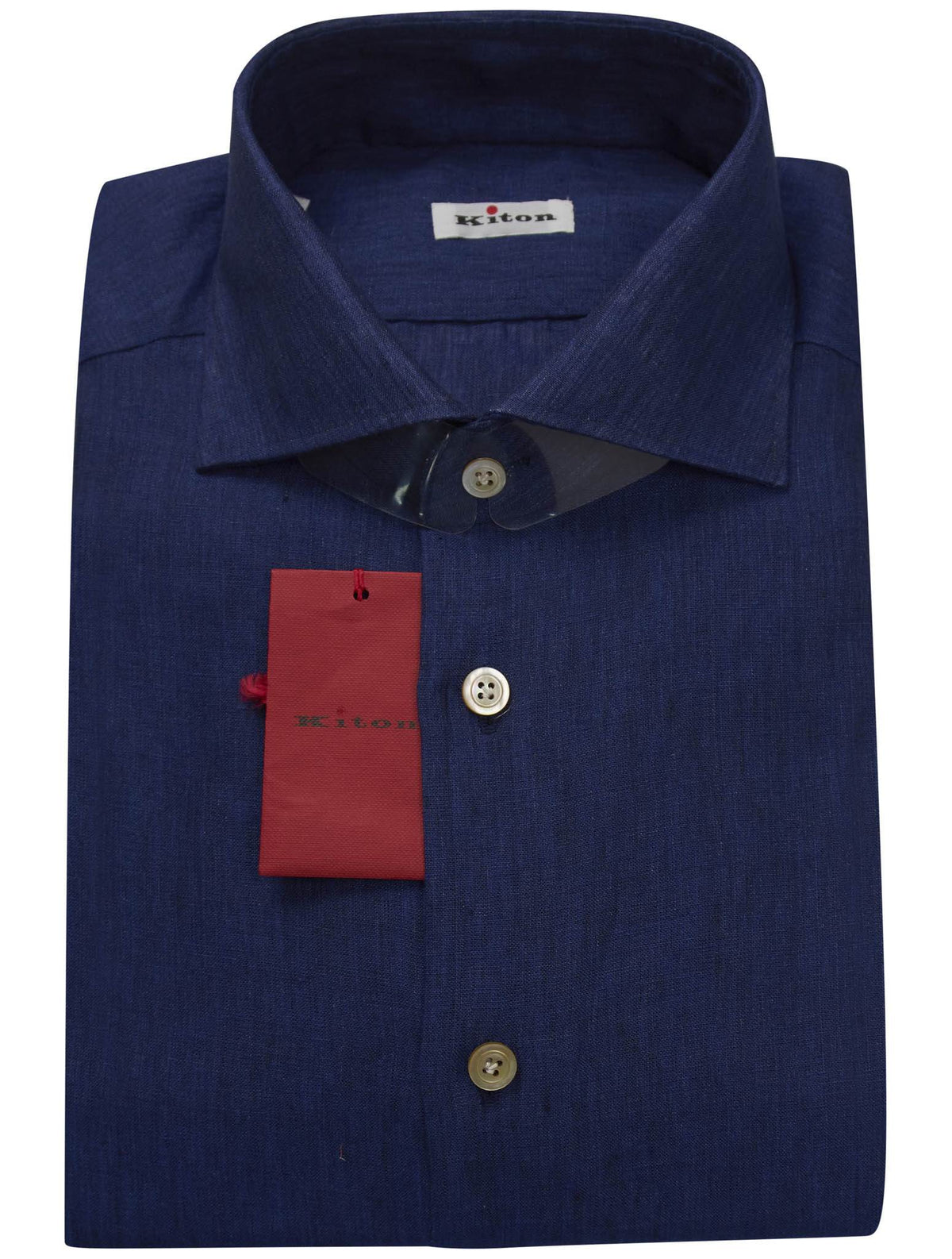 Kiton Blue Linen Shirt