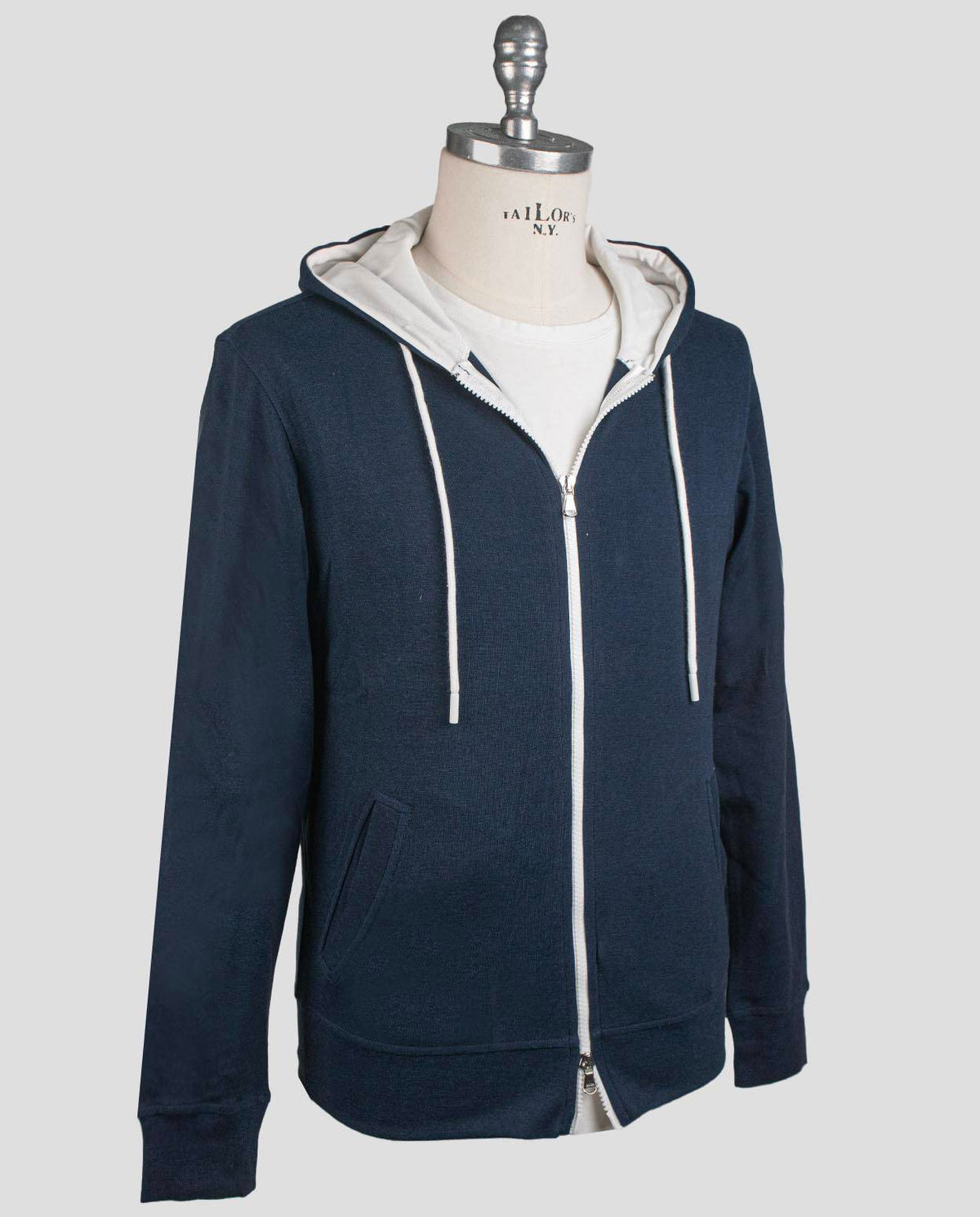 Barba Napoli Barba Napoli Blue Cotton Pa Sweater Full Zip Blue 001