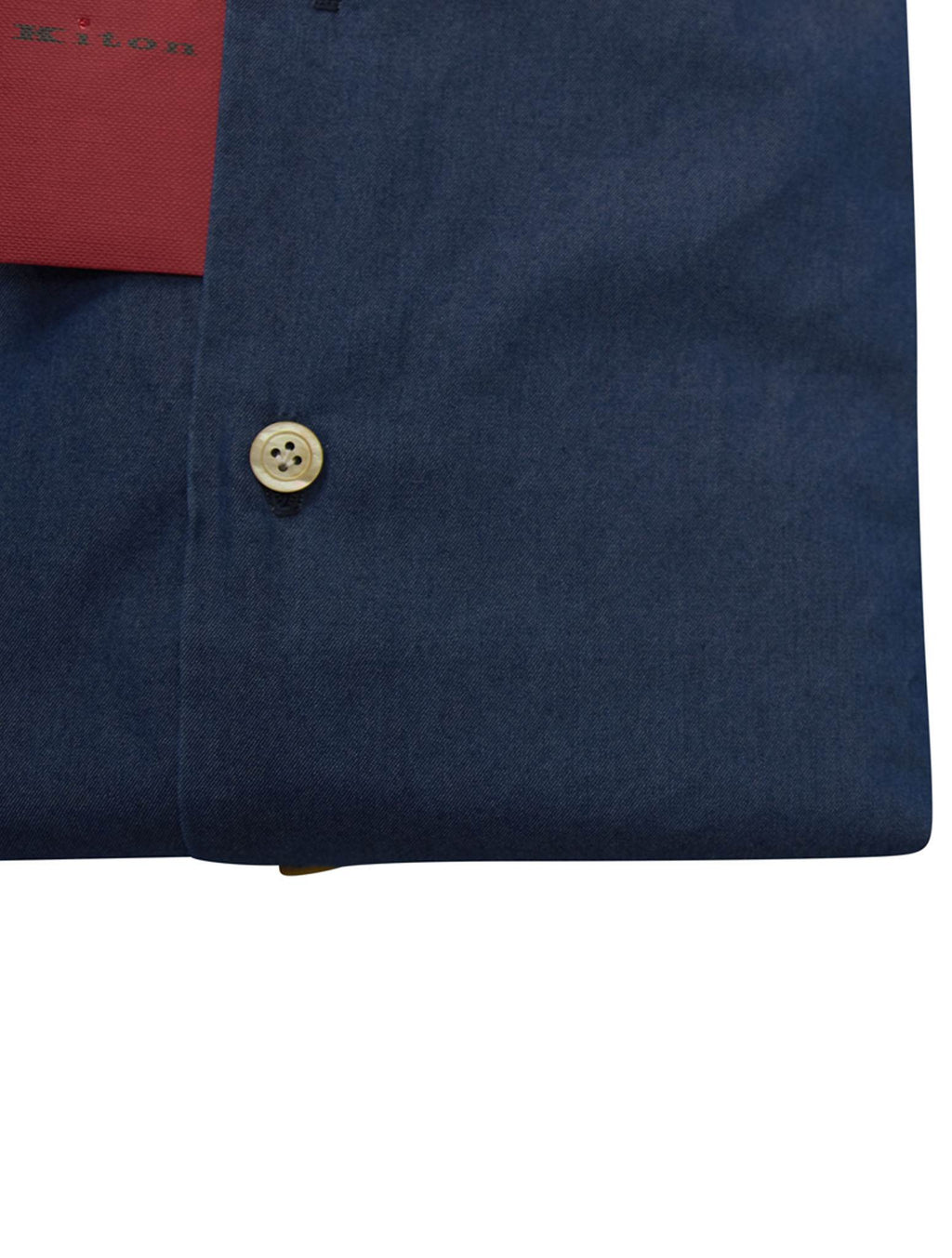 Kiton Blue Cotton Shirt