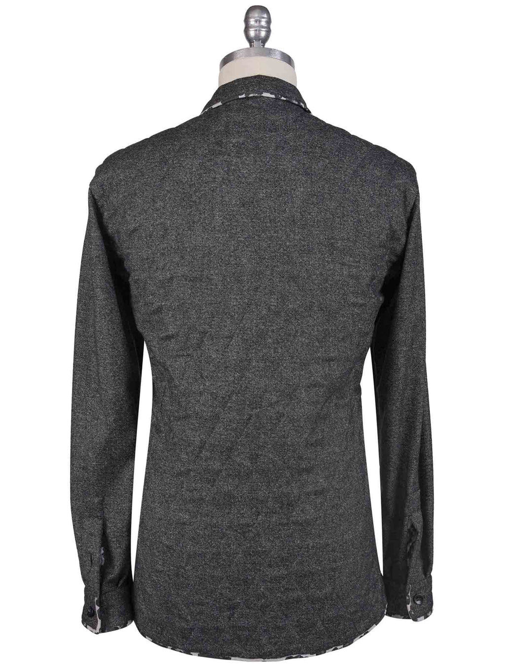Kiton Gray Virgin Wool Cashmere Ea Coat