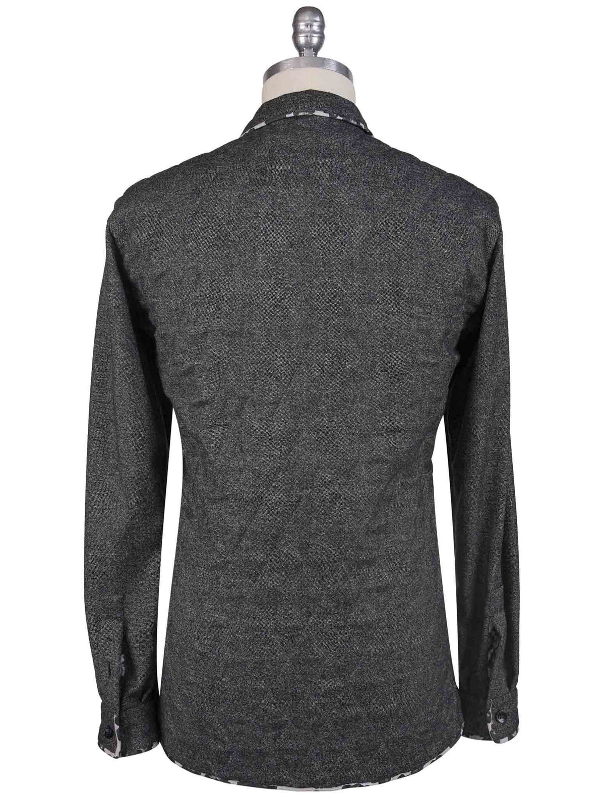 Kiton Gray Virgin Wool Cashmere Ea Coat