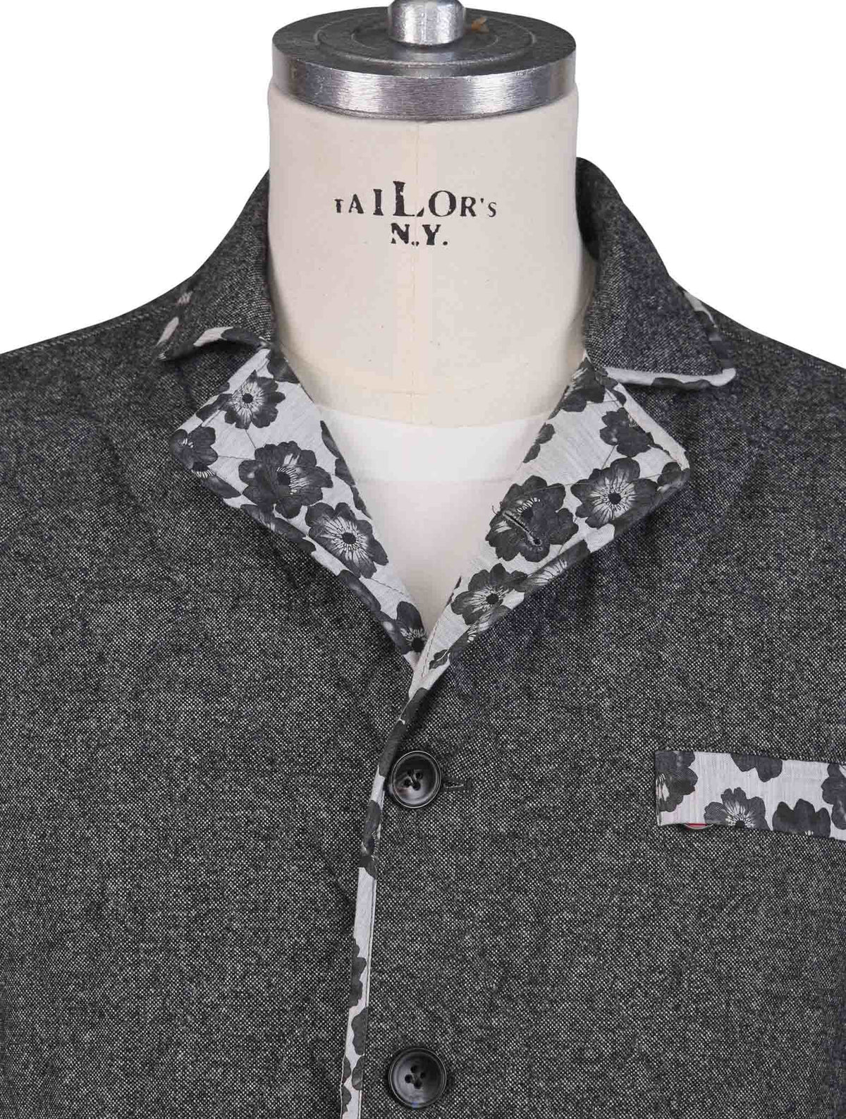 Kiton Gray Virgin Wool Cashmere Ea Coat