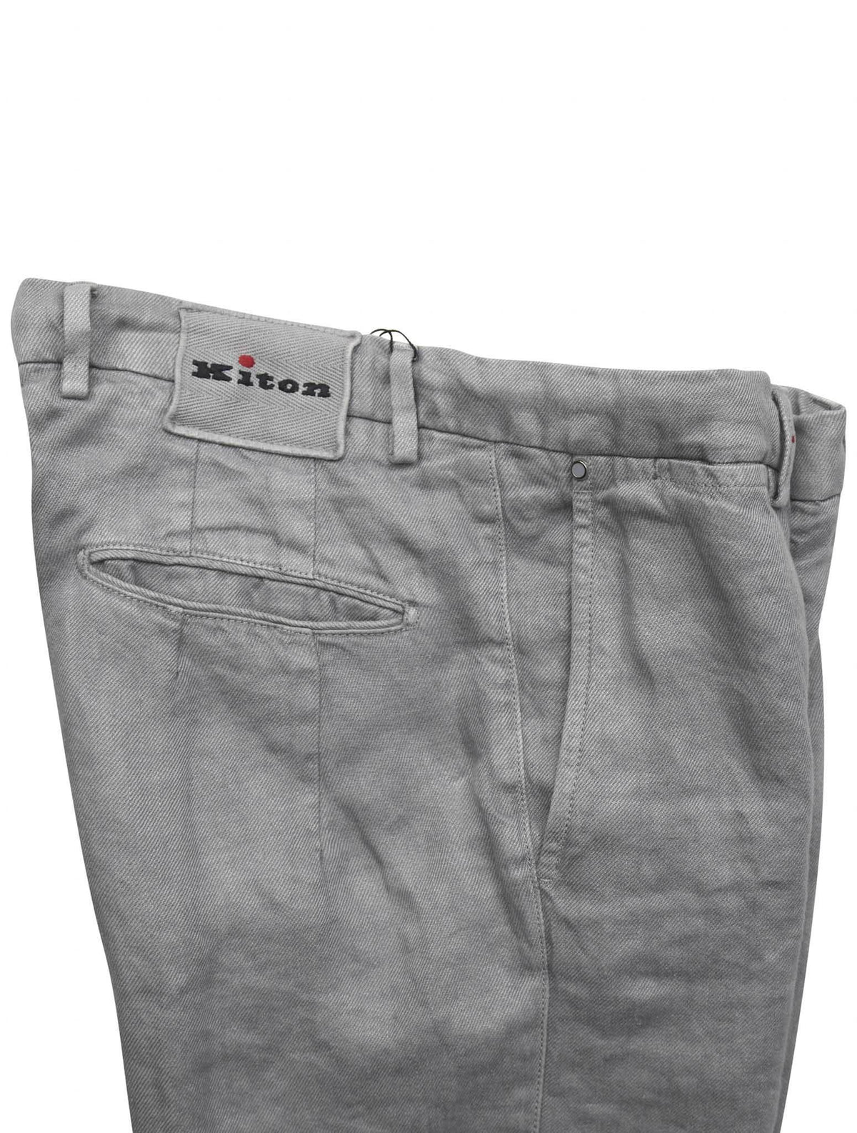 Kiton Gray Linen Short Pants