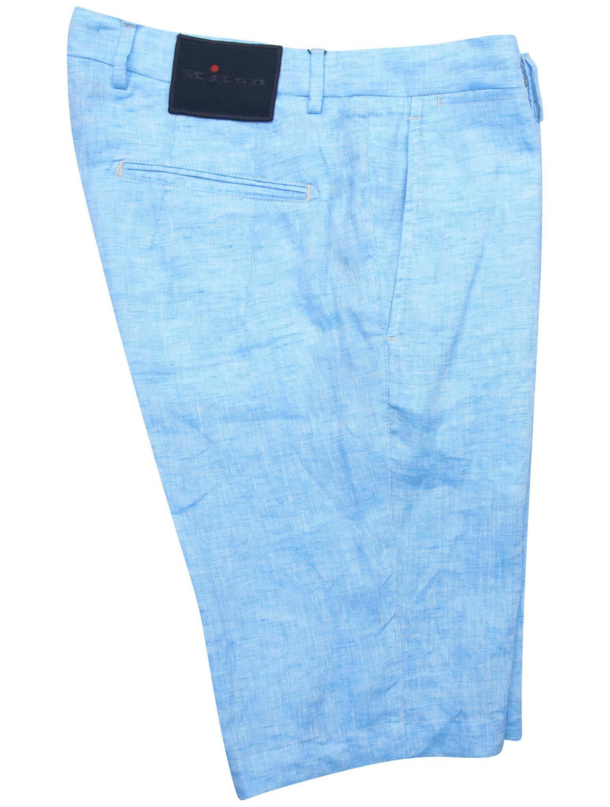 Kiton Light Blue Linen Short Pants
