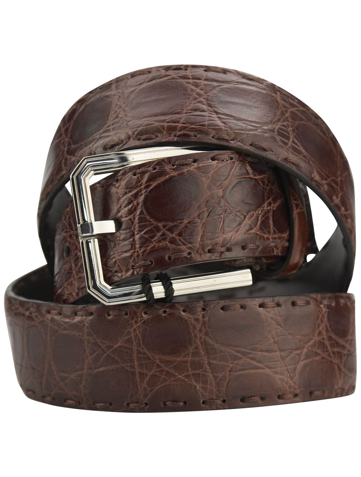 Kiton Kiton Brown Leather Crocodile Belt Brown 000