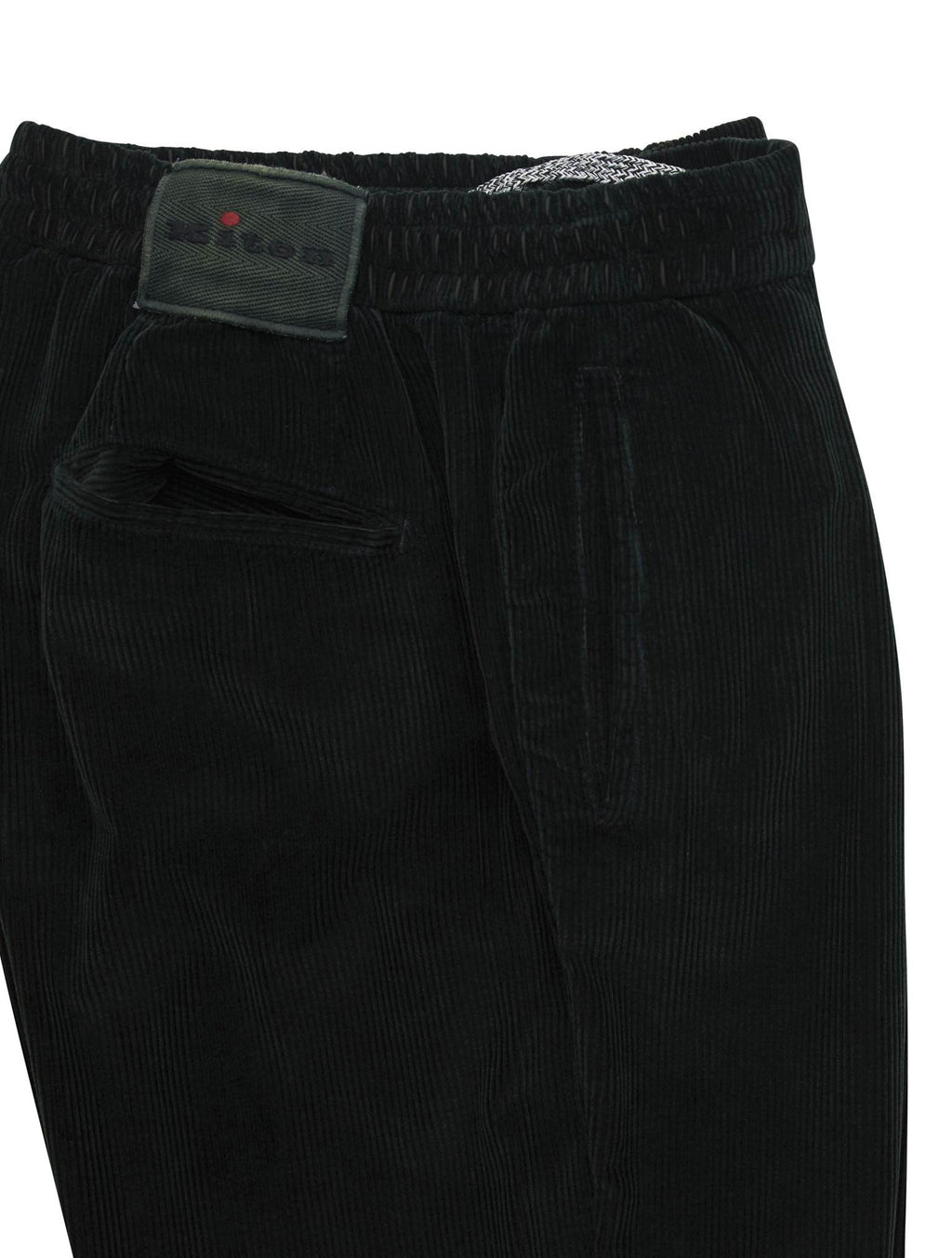 Kiton Green Cotton Cashmere Velvet Pants