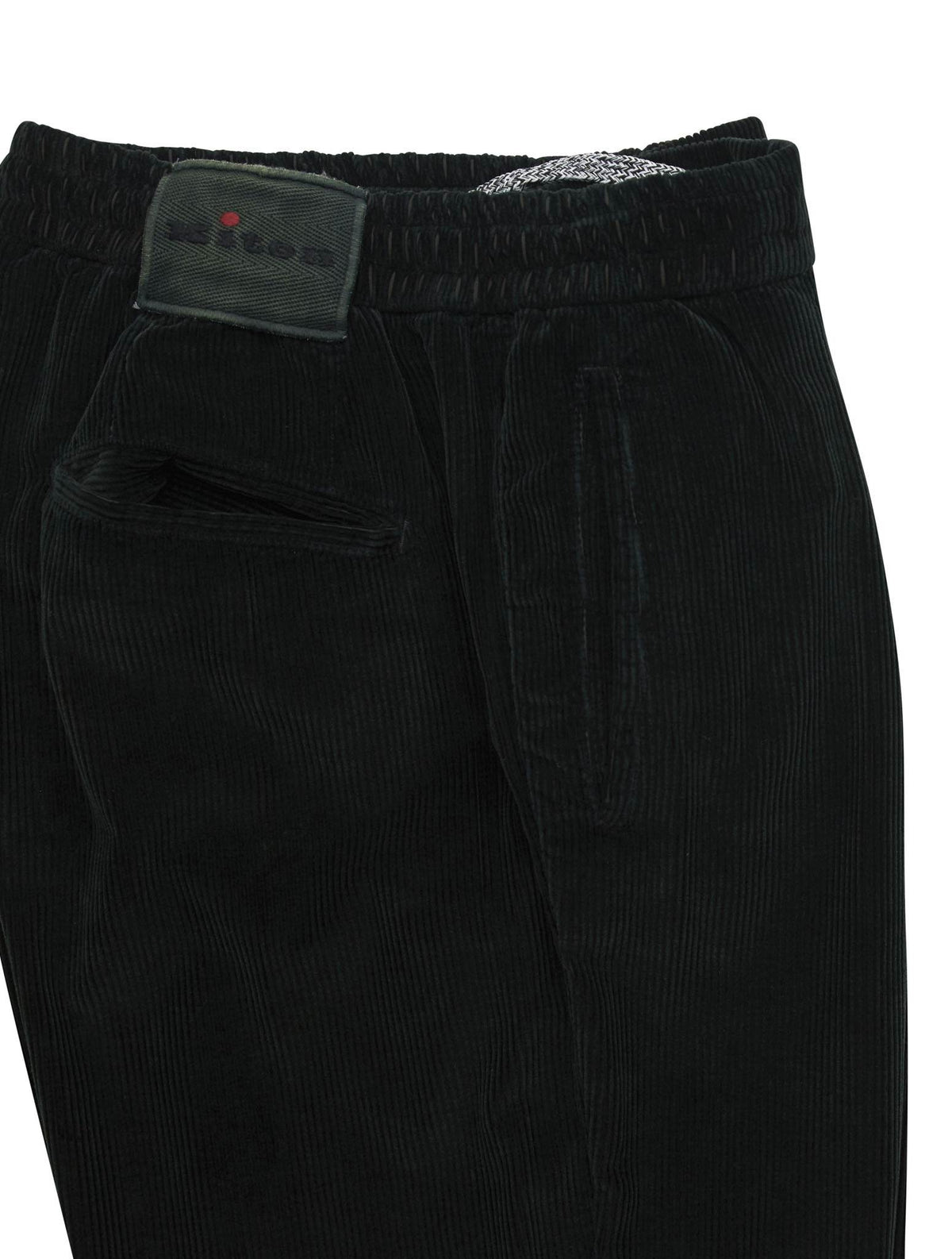 Kiton Green Cotton Cashmere Velvet Pants
