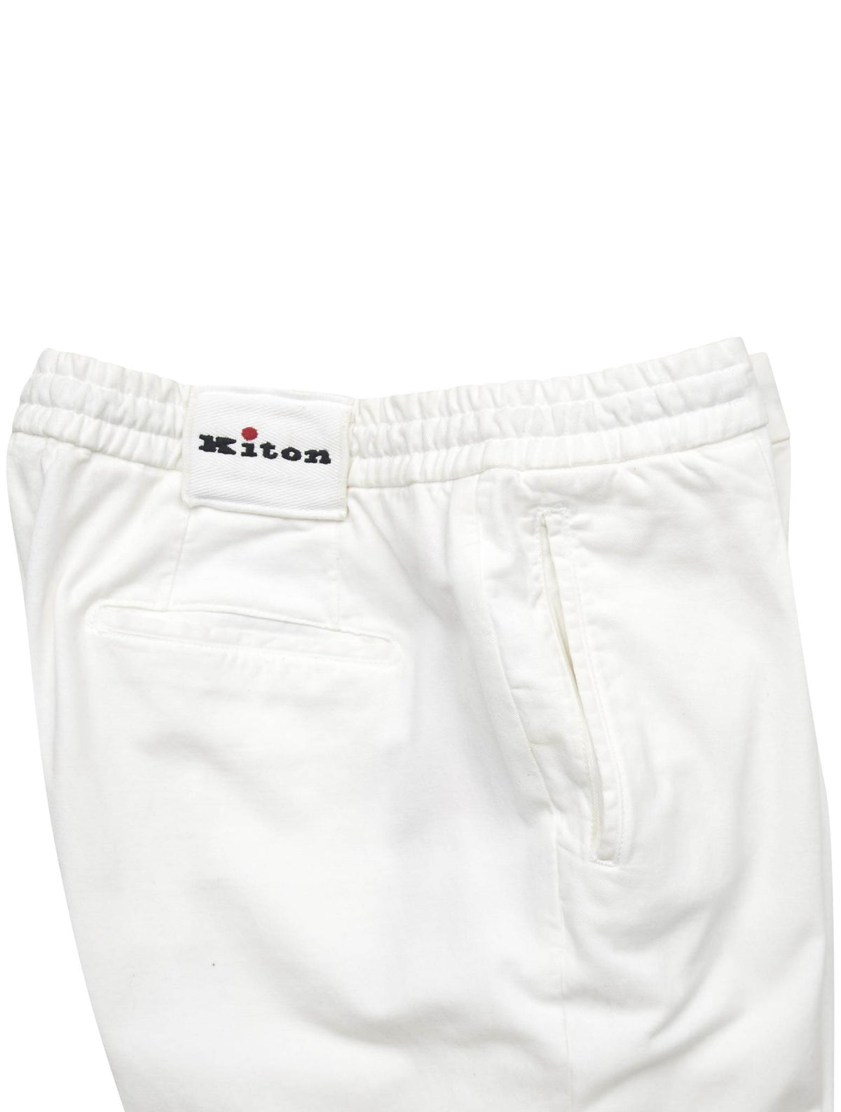 Kiton White Lyocell Cotton Ea Pants