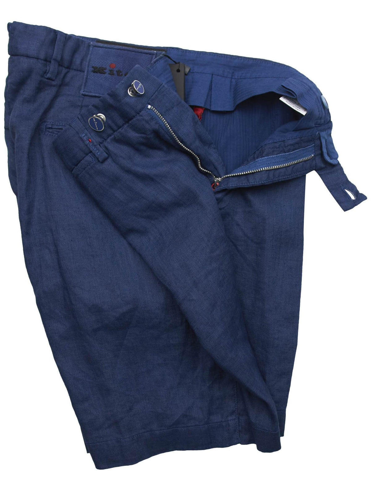 Kiton Kiton Blue Linen Ea Short Pants Blue 001