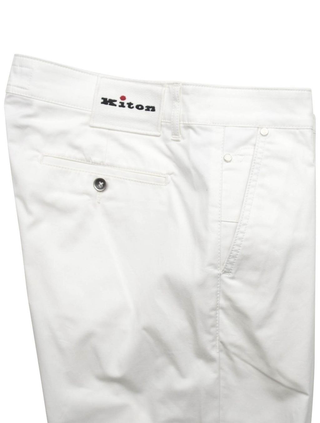 Kiton White Cotton Ea Pants