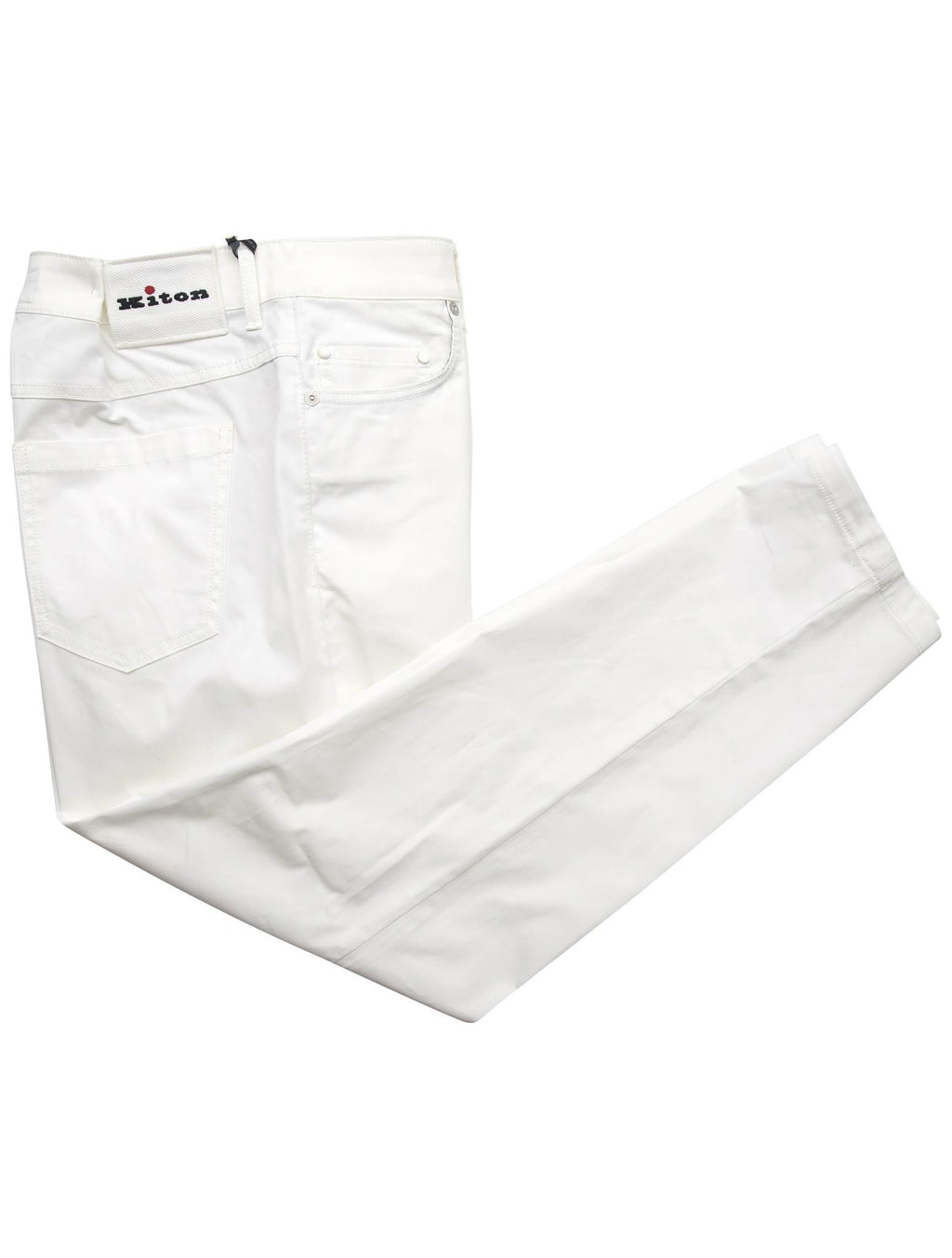 Kiton White Cotton Ea Jeans
