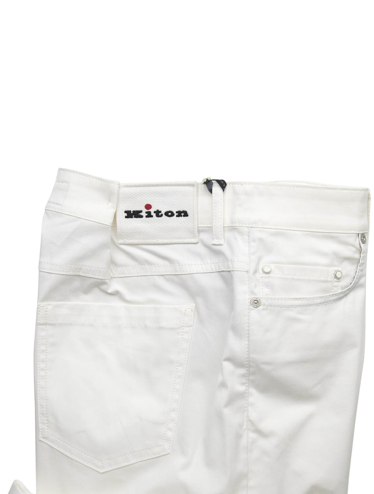 Kiton White Cotton Ea Jeans