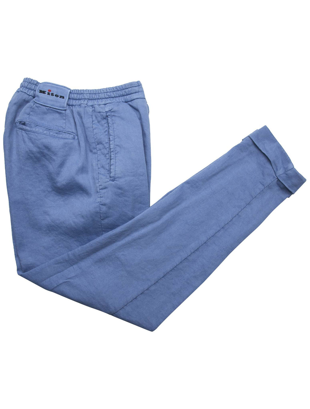 Kiton Blue Cotton Linen Ea Pants