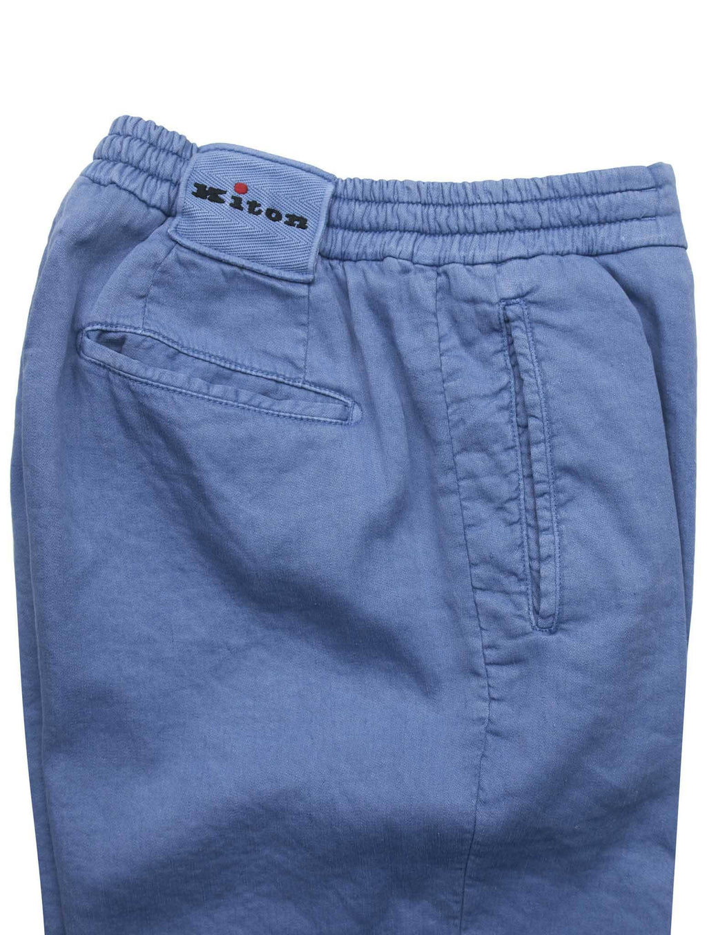 Kiton Blue Cotton Linen Ea Pants