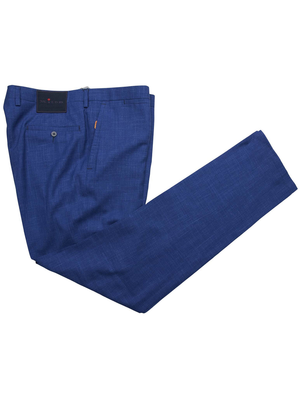 Kiton Blue Wool Silk Linen Pants