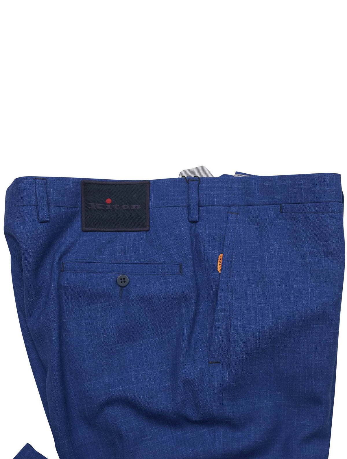 Kiton Blue Wool Silk Linen Pants