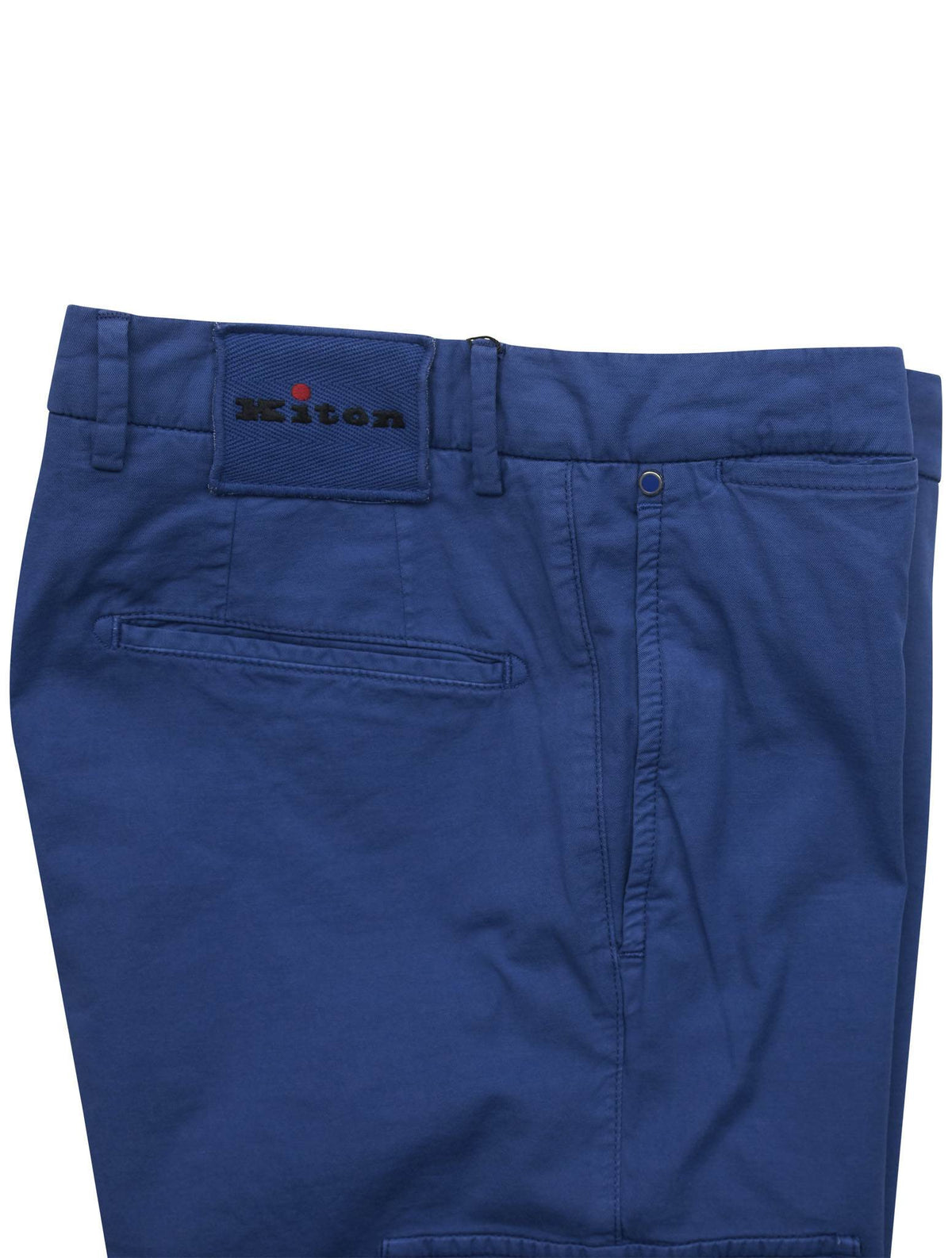 Kiton Blue Cotton Silk Ea Cargo Pants