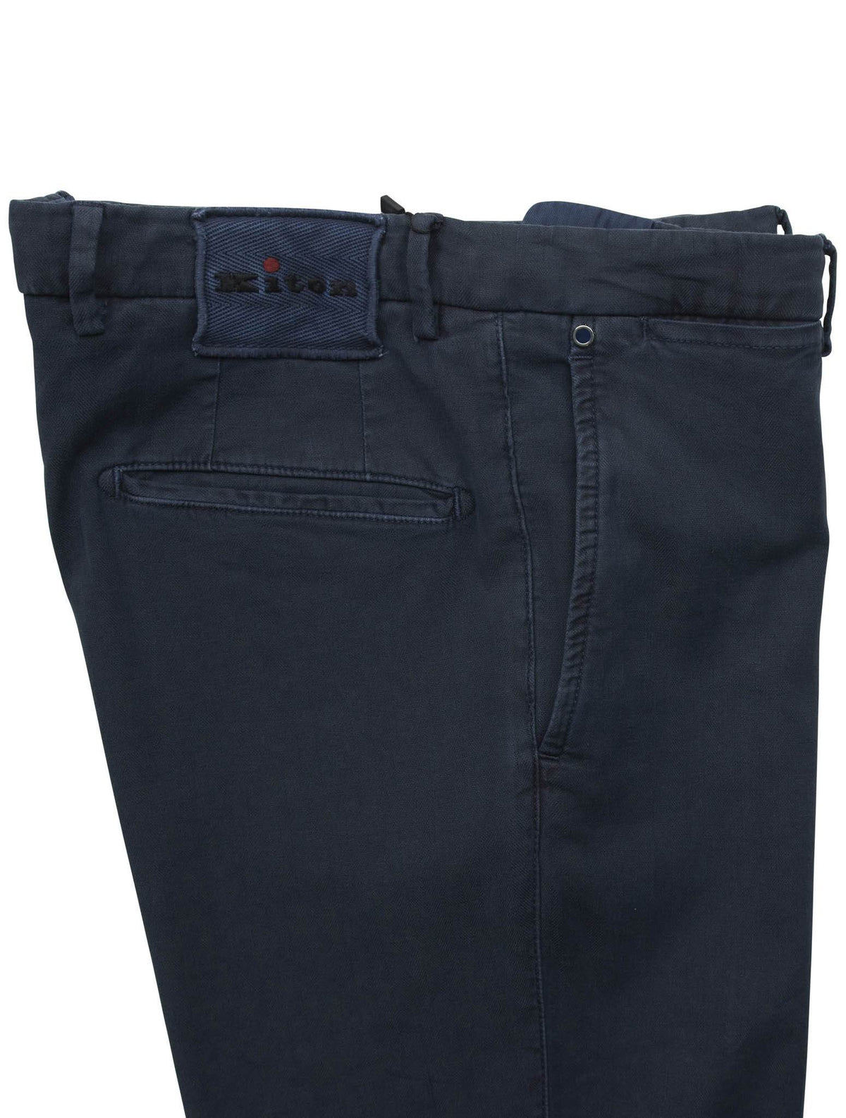 Kiton Blue Cotton Linen Ea Pants