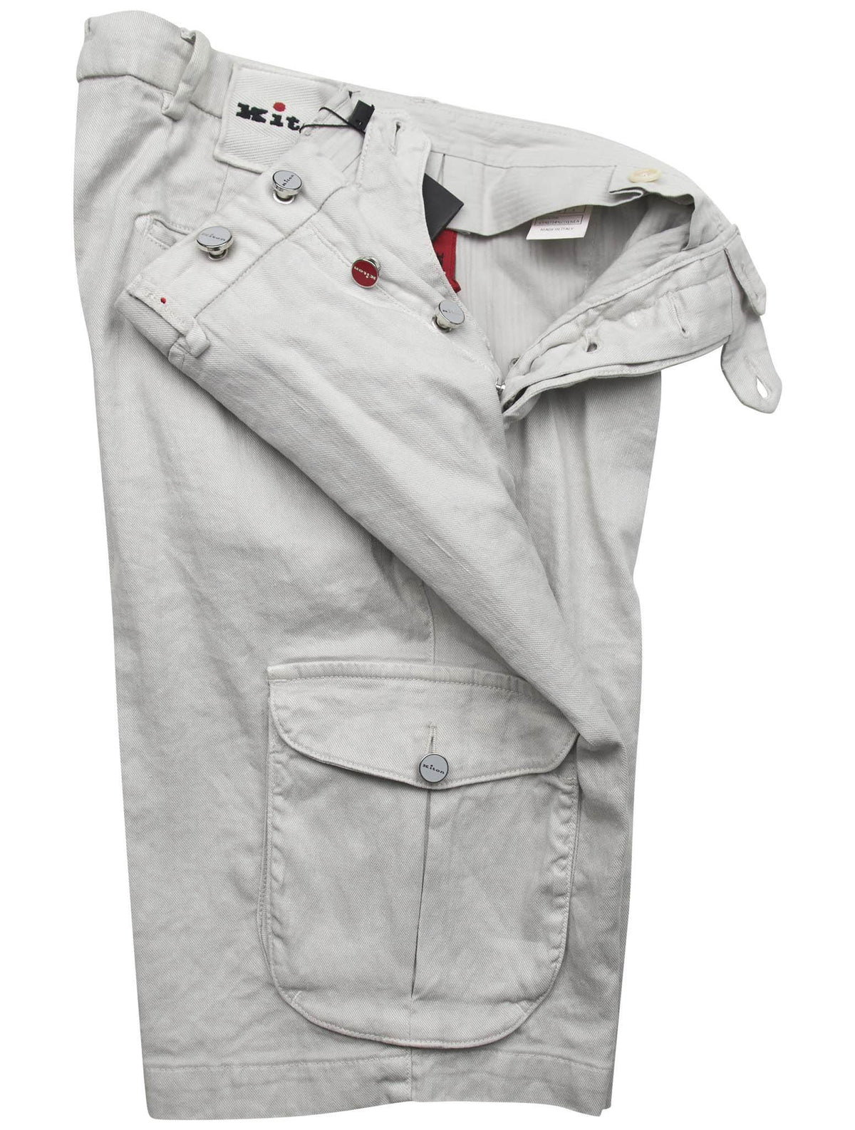 Kiton Kiton Gray Linen Cotton Ea Short Pants Gray 001