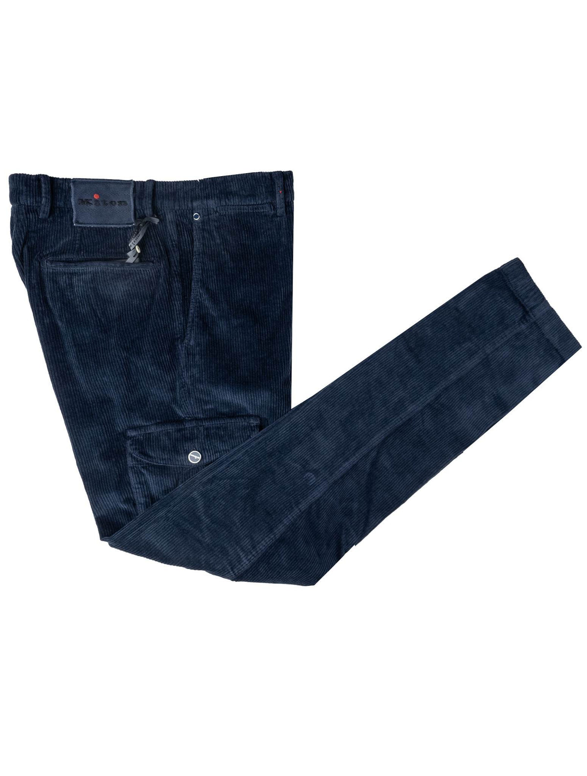 Kiton Blue Cotton Cashmere Ea Velvet Cargo Pants