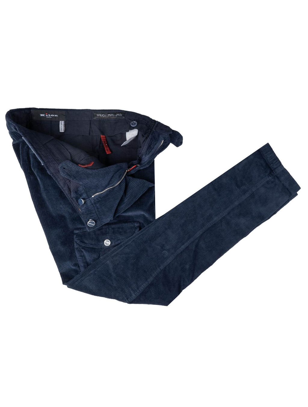 Kiton Kiton Blue Cotton Cashmere Ea Velvet Cargo Pants Blue Navy 001