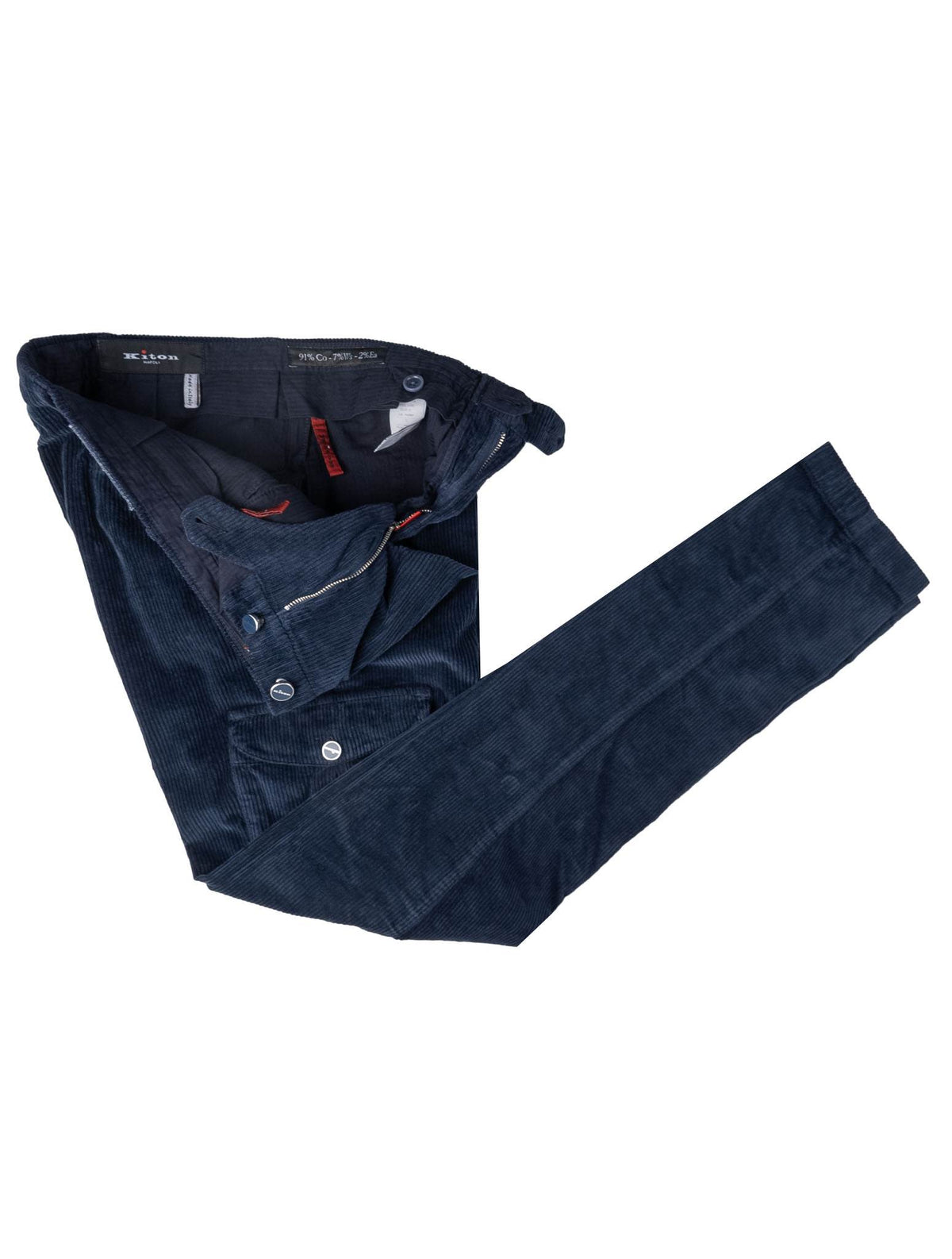 Kiton Kiton Blue Cotton Cashmere Ea Velvet Cargo Pants Blue Navy 001