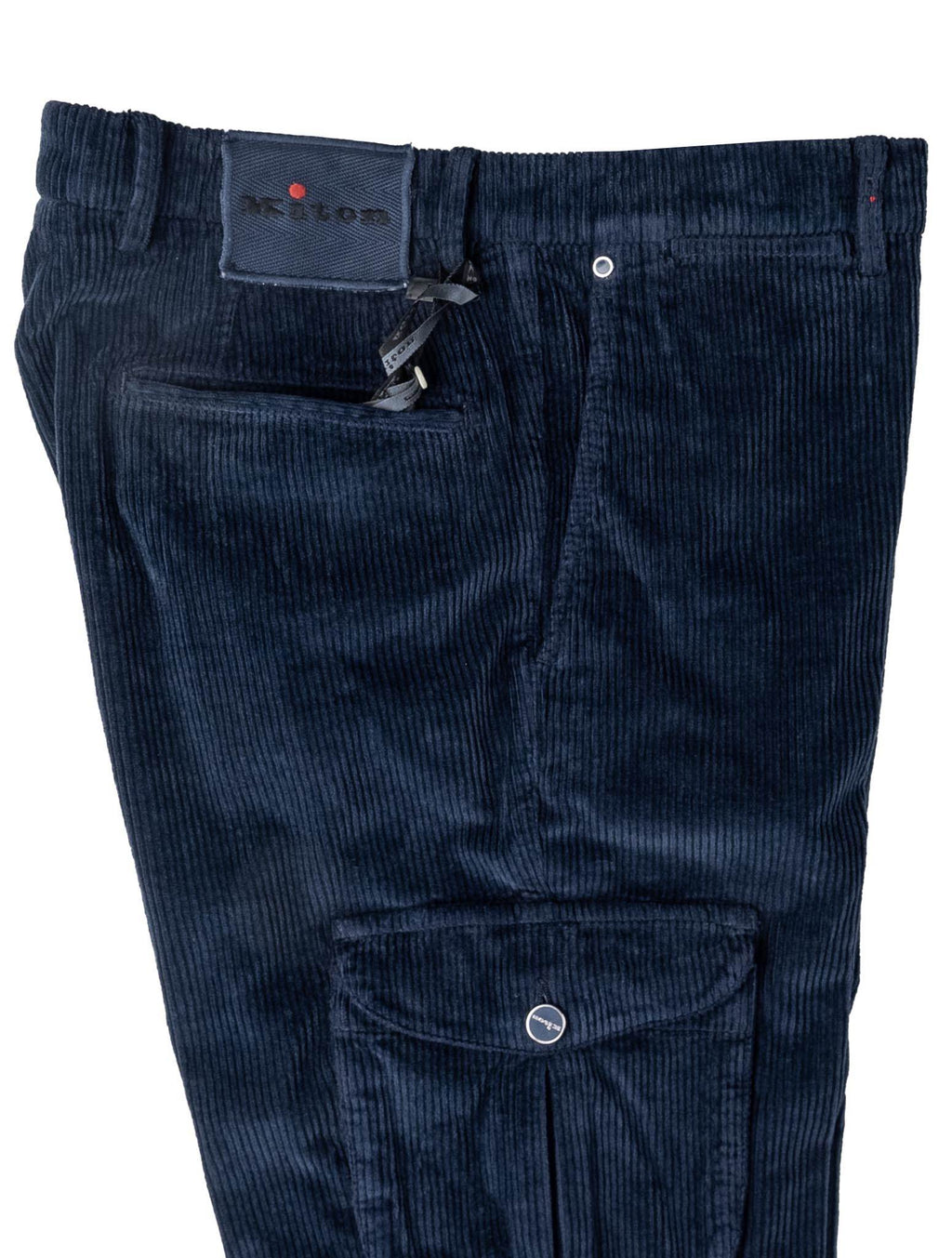 Kiton Blue Cotton Cashmere Ea Velvet Cargo Pants