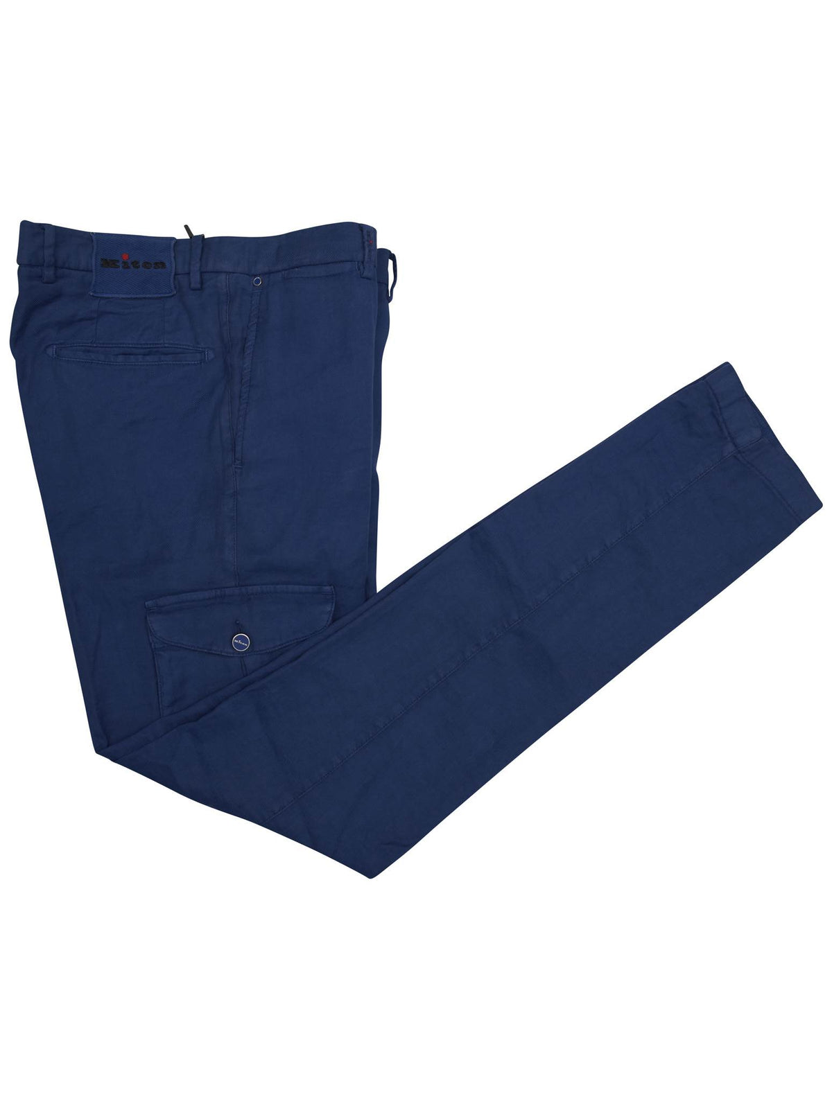 Kiton Blue Linen Cotton Ea Cargo Pants