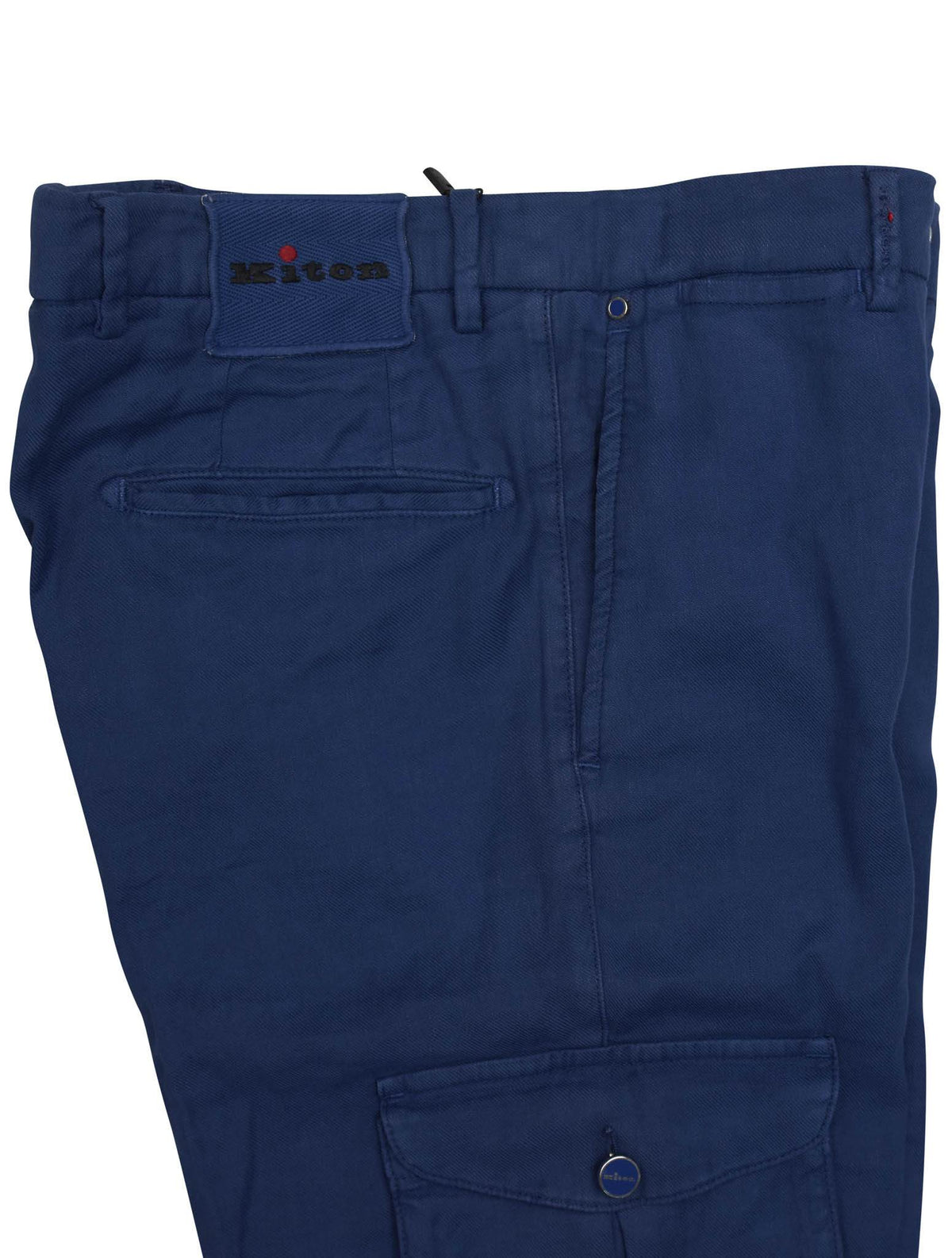 Kiton Blue Linen Cotton Ea Cargo Pants