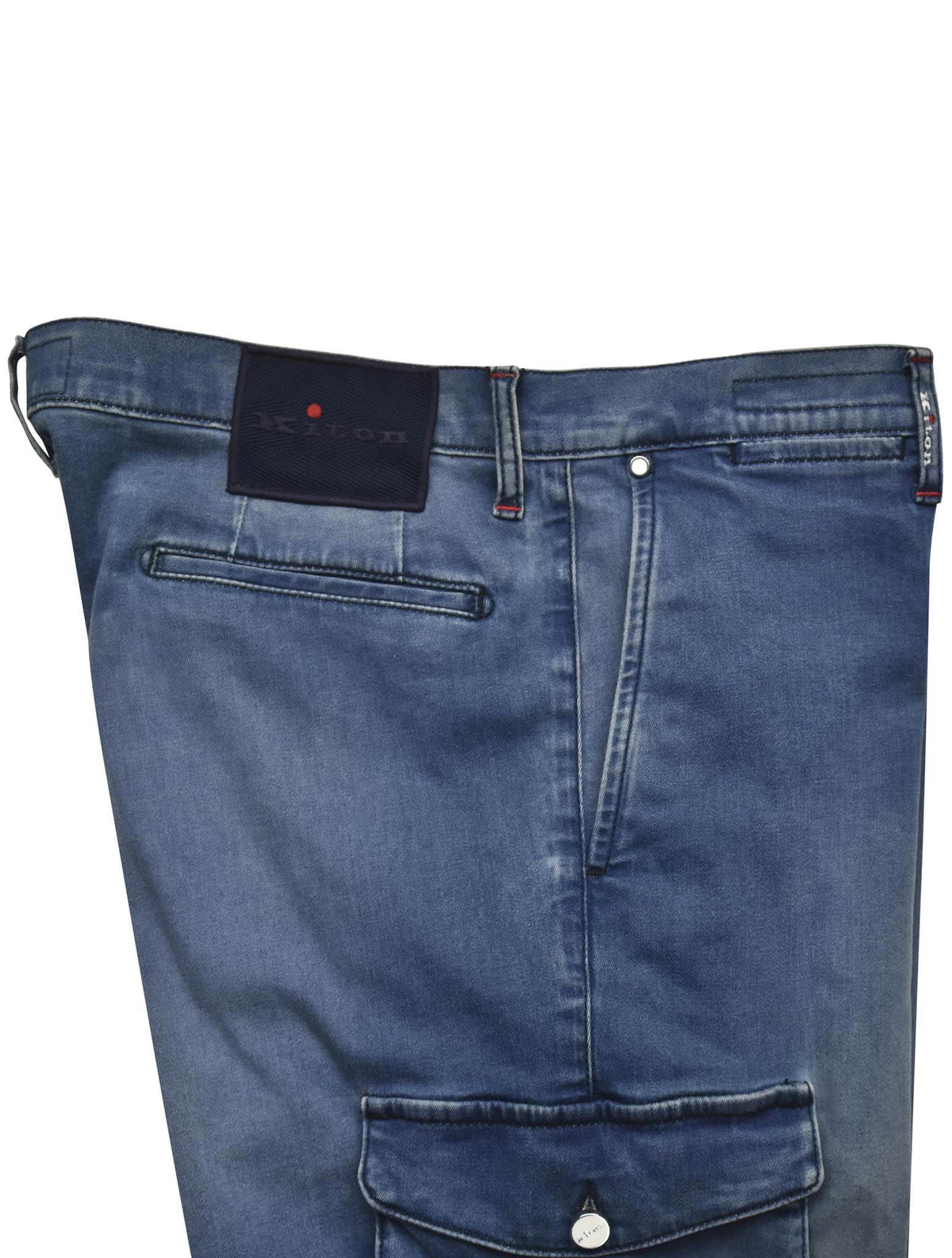 Kiton Blue Cotton Ea Cargo Jeans