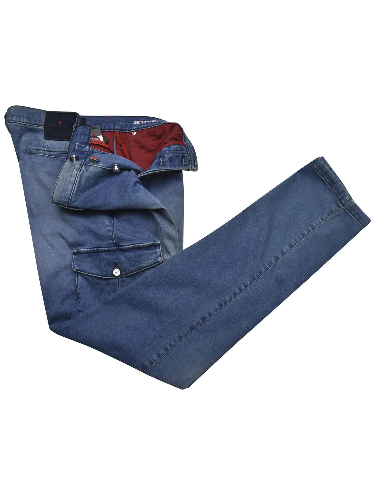 Kiton Blue Cotton Ea Cargo Jeans
