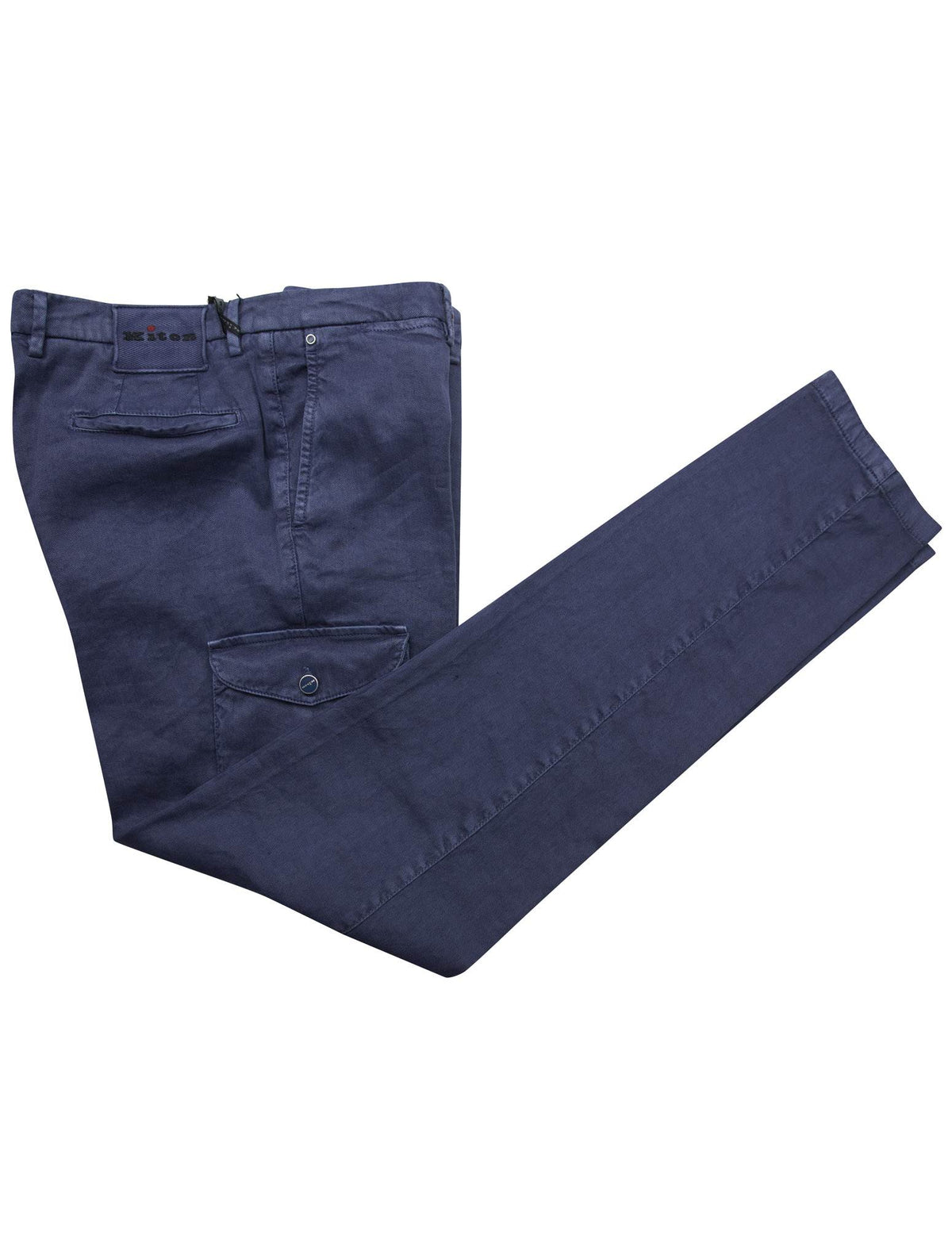Kiton Blue Linen Cotton Ea Cargo Pants