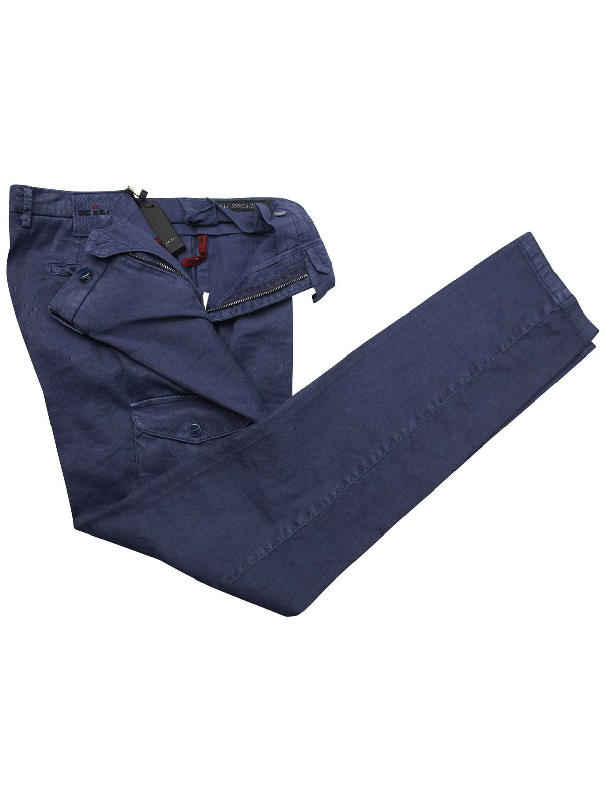 Kiton Kiton Blue Linen Cotton Ea Cargo Pants Blue 001