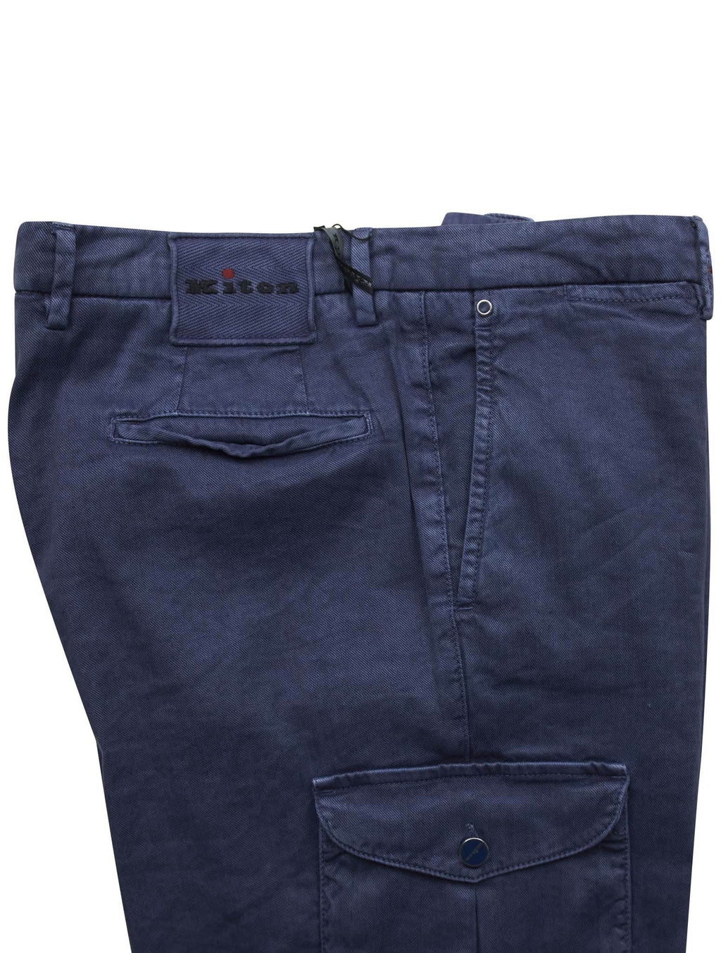 Kiton Blue Linen Cotton Ea Cargo Pants