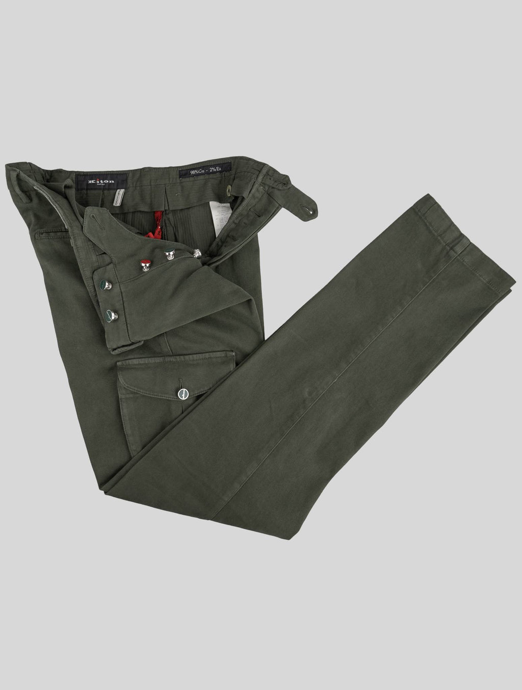 Kiton Green Cotton Ea Cargo Pants
