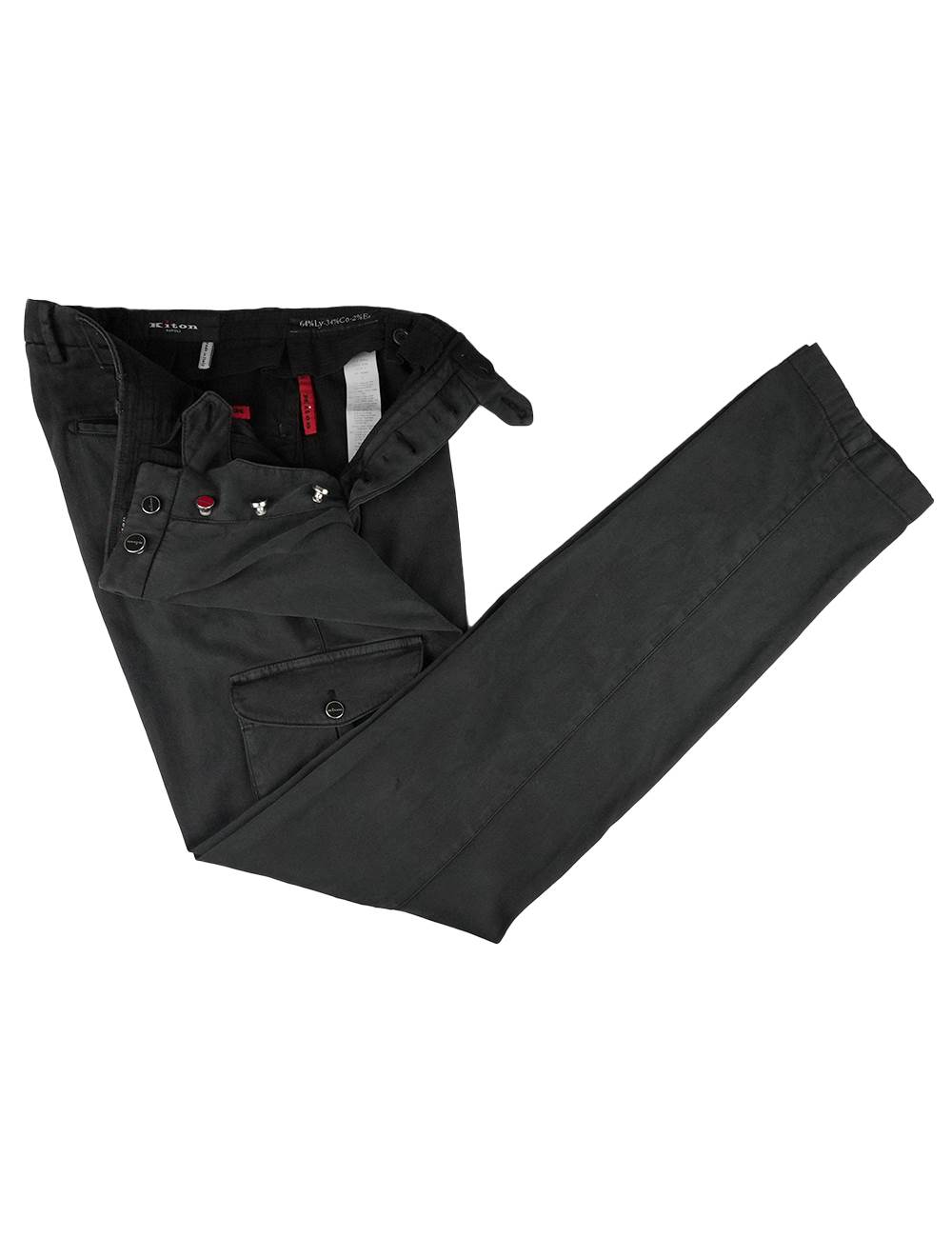 Kiton Black Lycra Cotton Ea Cargo Pants