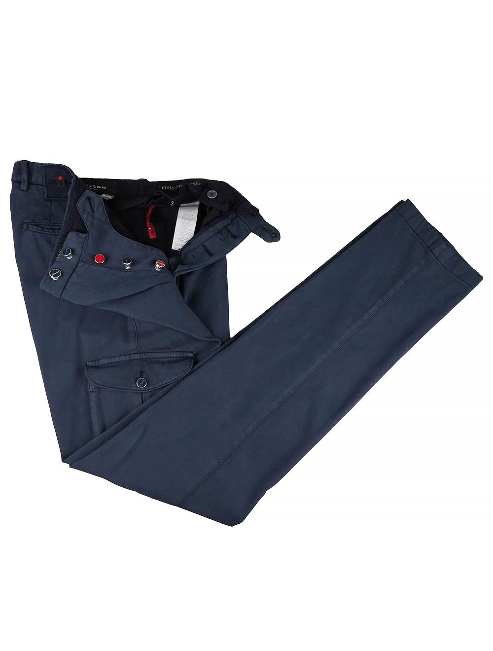 Kiton Blue Lycra Cotton Ea Cargo Pants