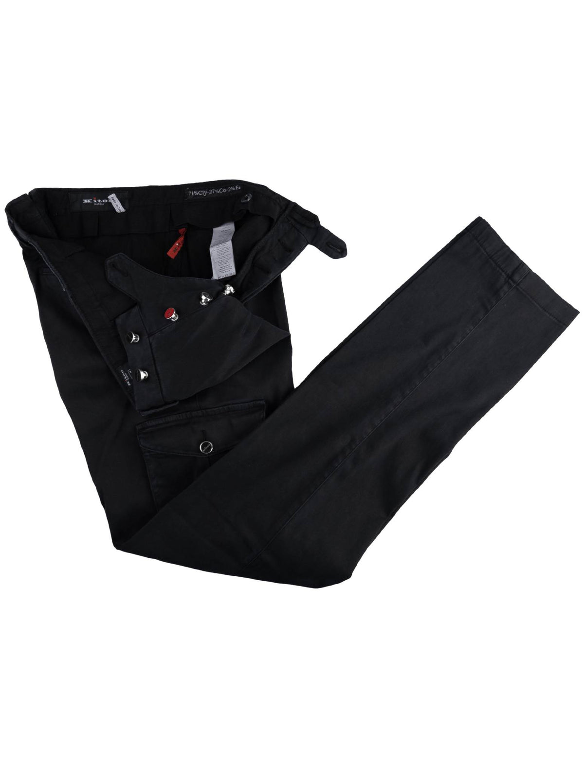 Kiton Black Cotton Cargo Pant