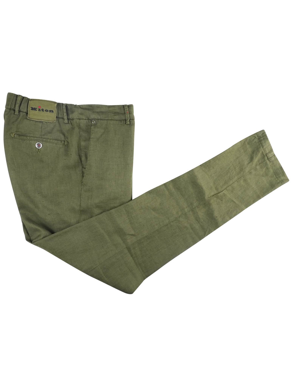 Kiton Green Linen Ea Pants
