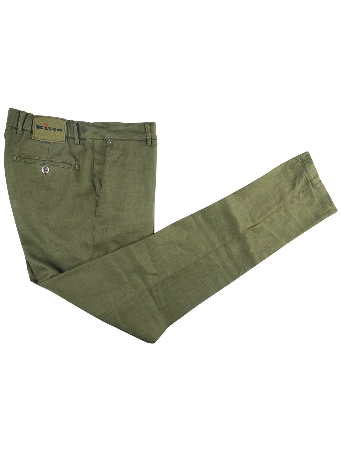 Kiton Green Linen Ea Pants