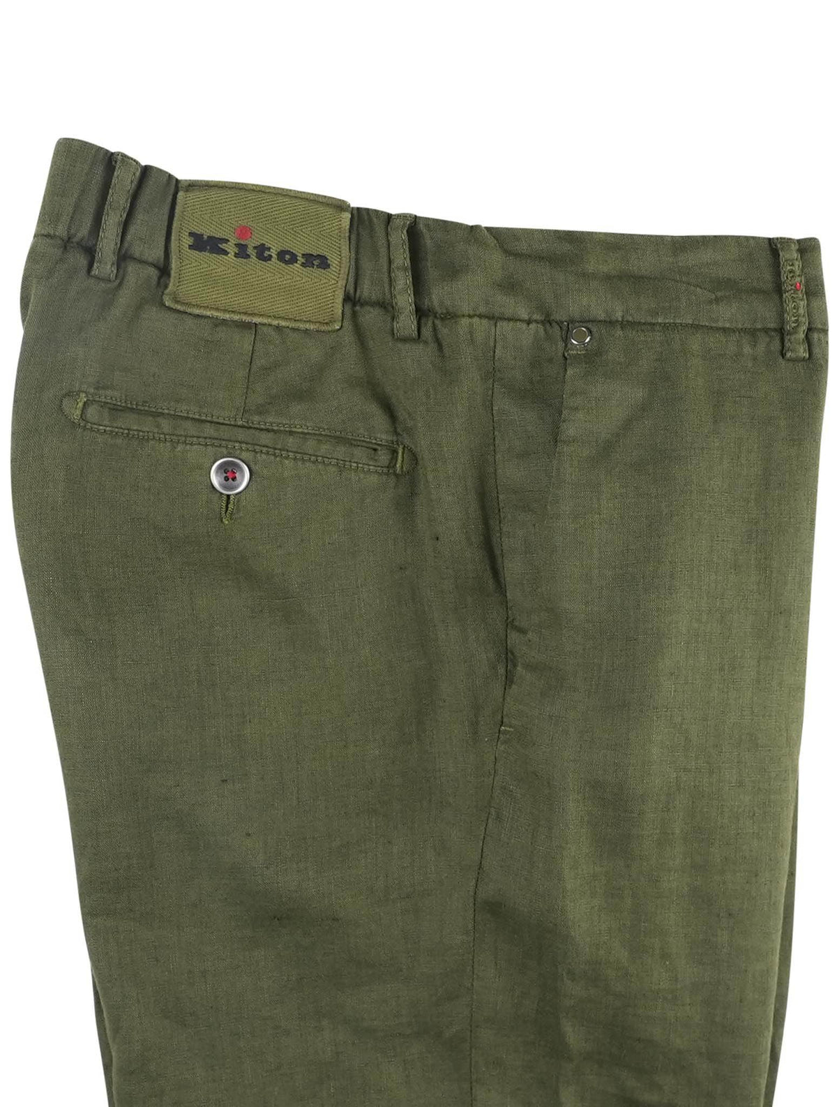 Kiton Green Linen Ea Pants