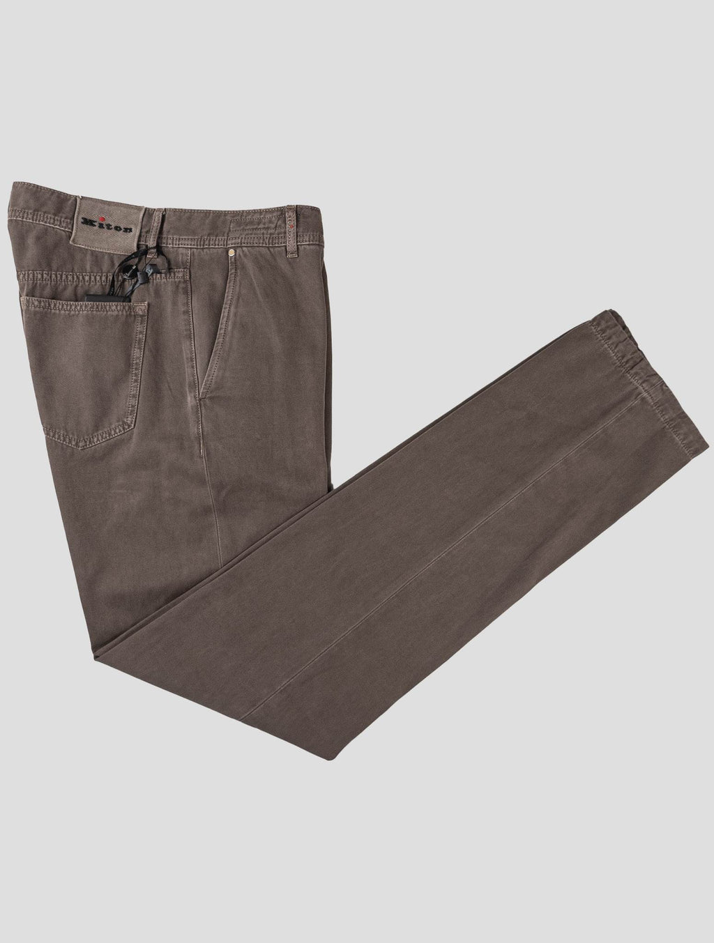 Kiton Brown Cotton Cashmere Pants
